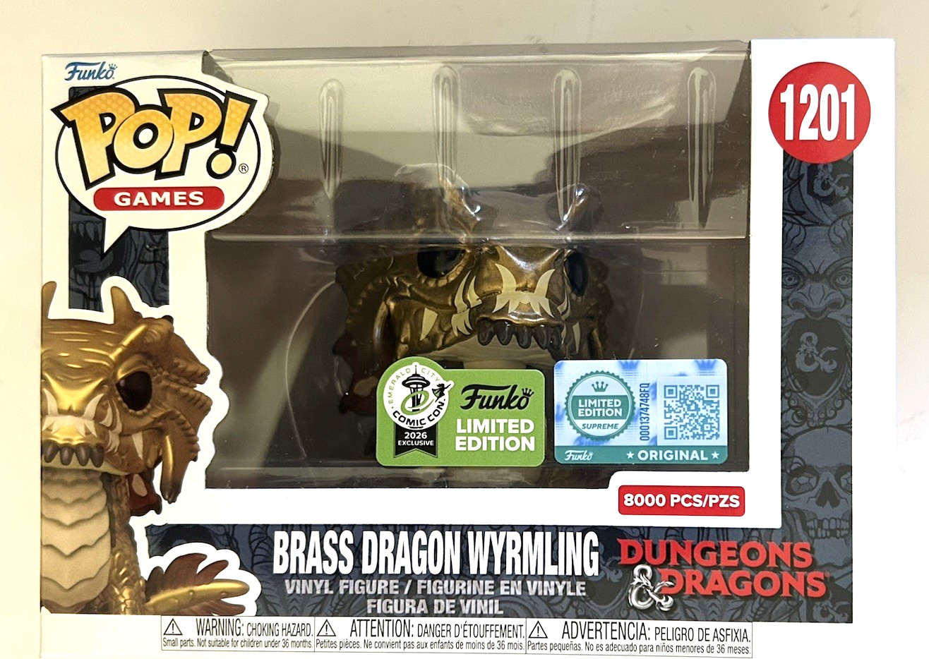 « Dungeons Dragons » Brass Dragon Wyrmling Ltd Supreme 8000pcs Funko Pop #1201 New