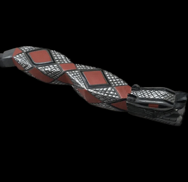 Articulated 3D Printed Snake – Sci-Fi Cyberpunk Dragon Fidget Toy – Red/Silver