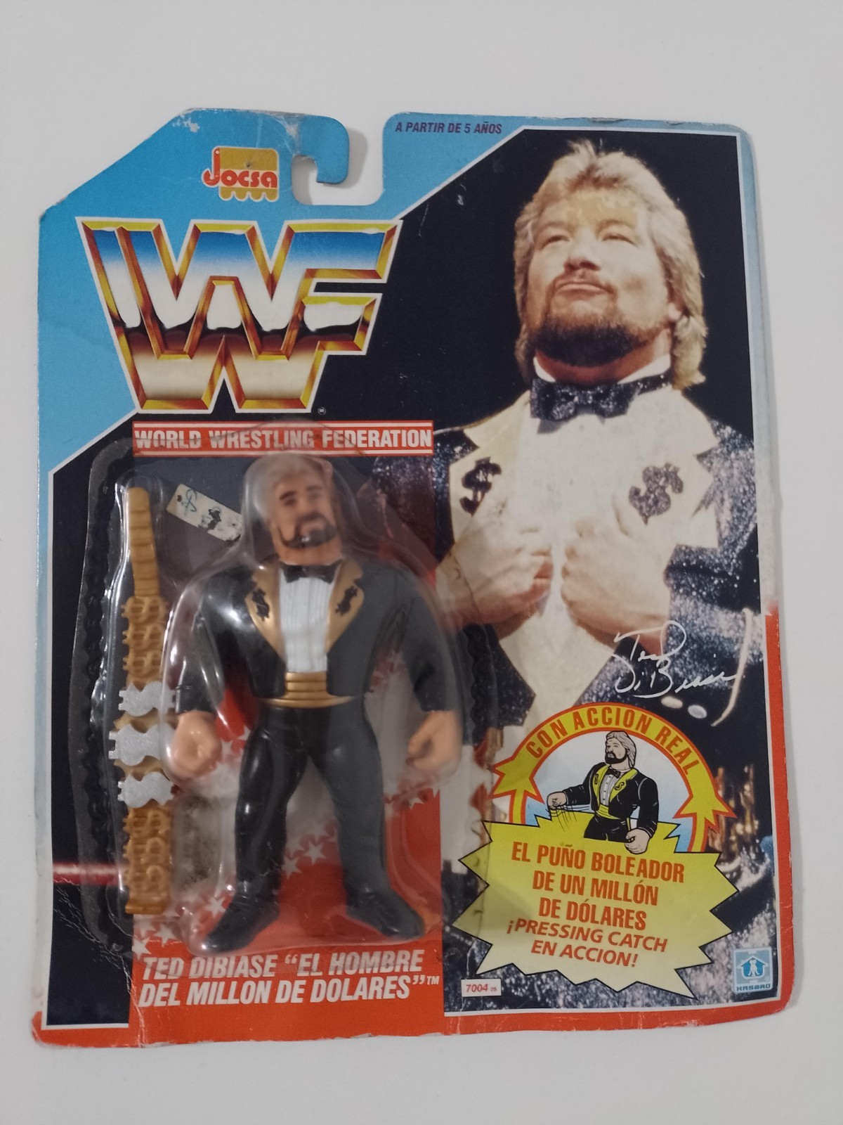 WWF MILLION DOLLAR MAN Ted DiBiase JOCSA Action Figure Argentina 1990 MOC!