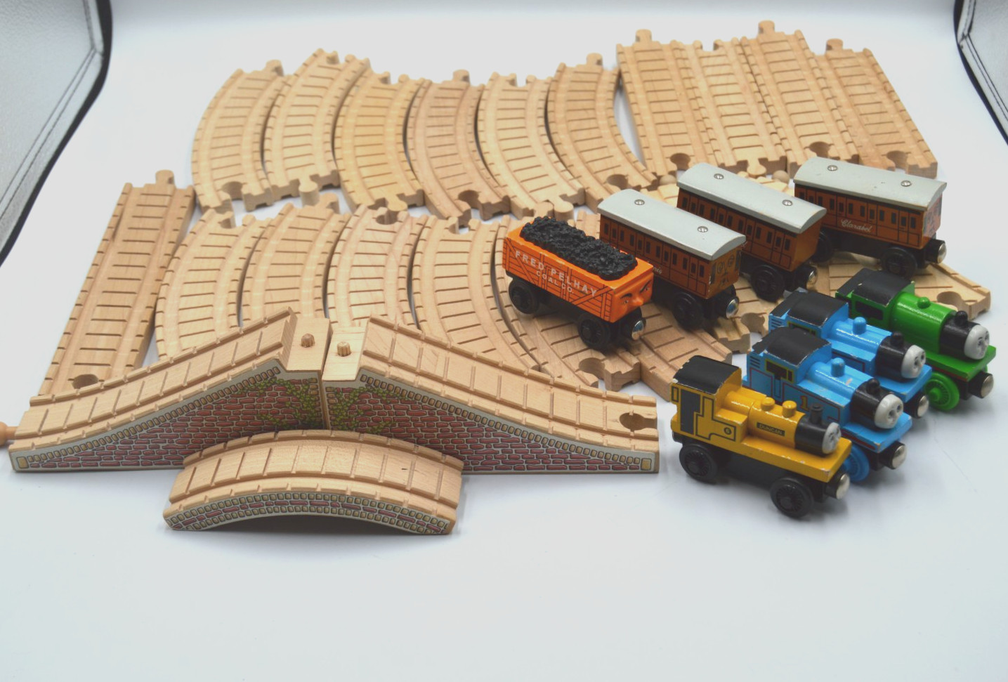 Thomas Wooden Lot Train Tracks Bridges Straight Curves Vintage Clarabel Percy