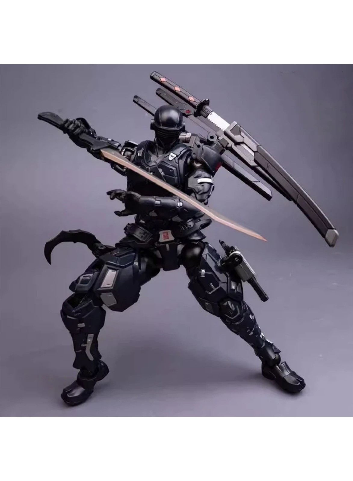 Black Warrior Mecha Ninja Action Figure 22cm – Collectible Toys