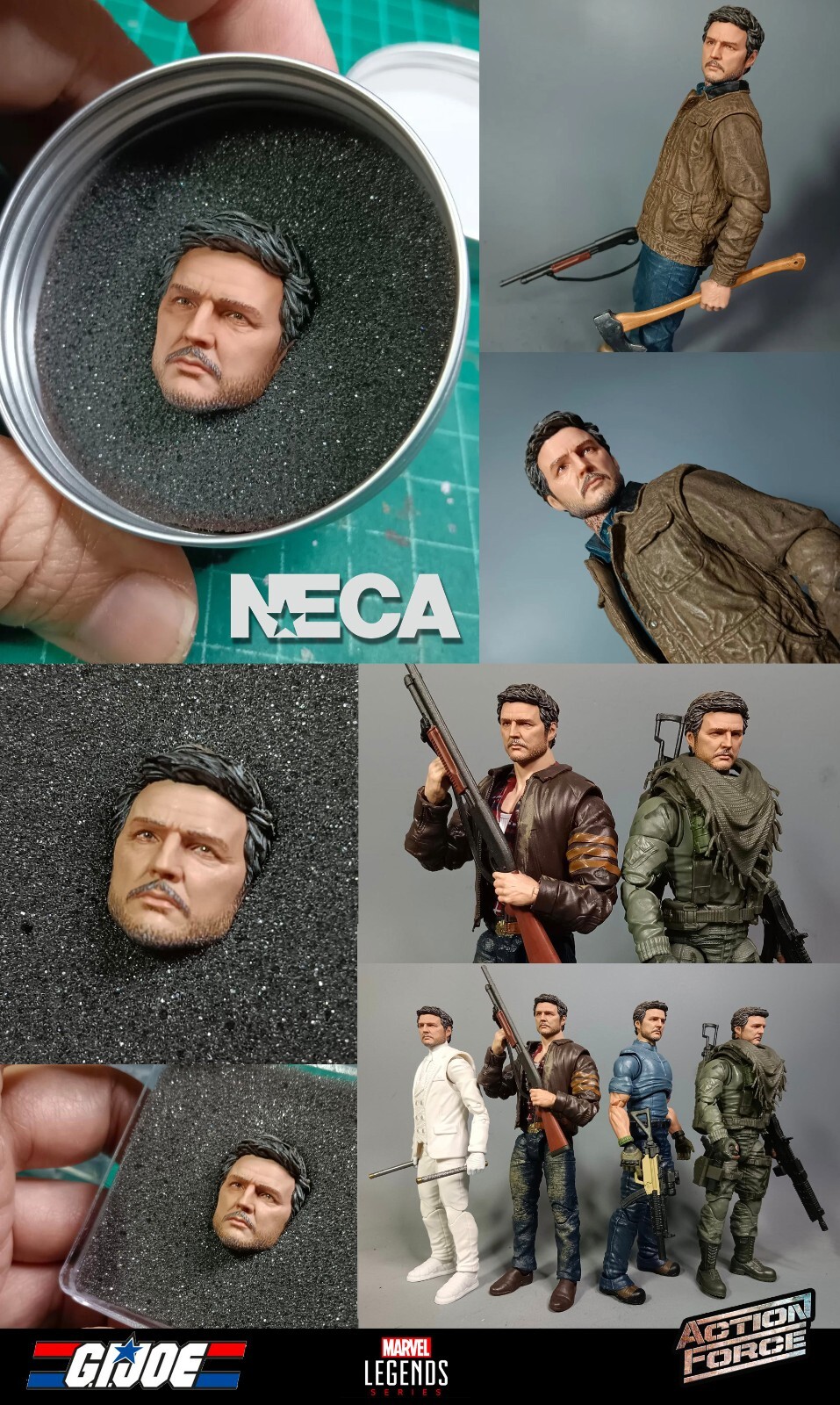 pedro pascal head 1/10 for neca 1/12 for ML shipping within 7 day