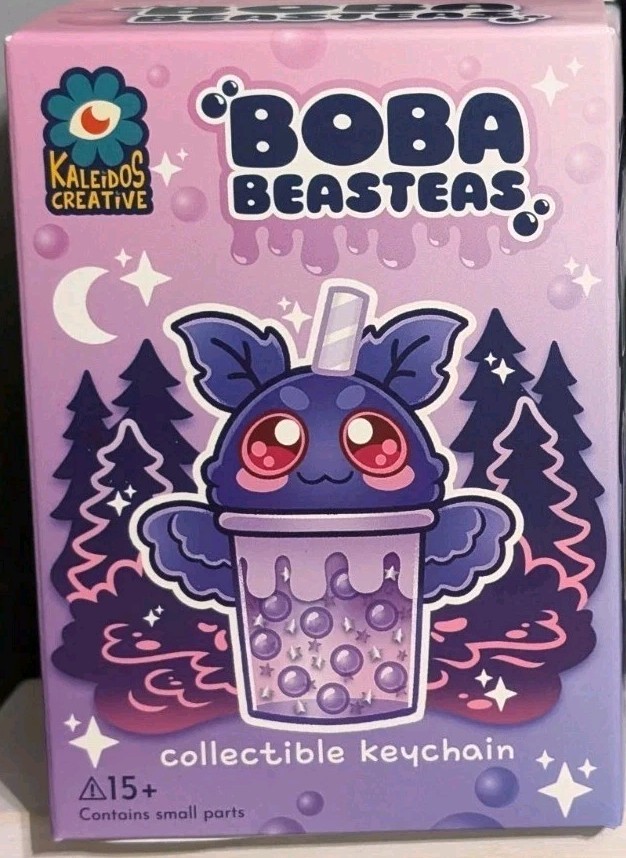 Complete Set 6, Kaleidos Creative Boba Beasteas Liquid Filled W/Glitter OPENED