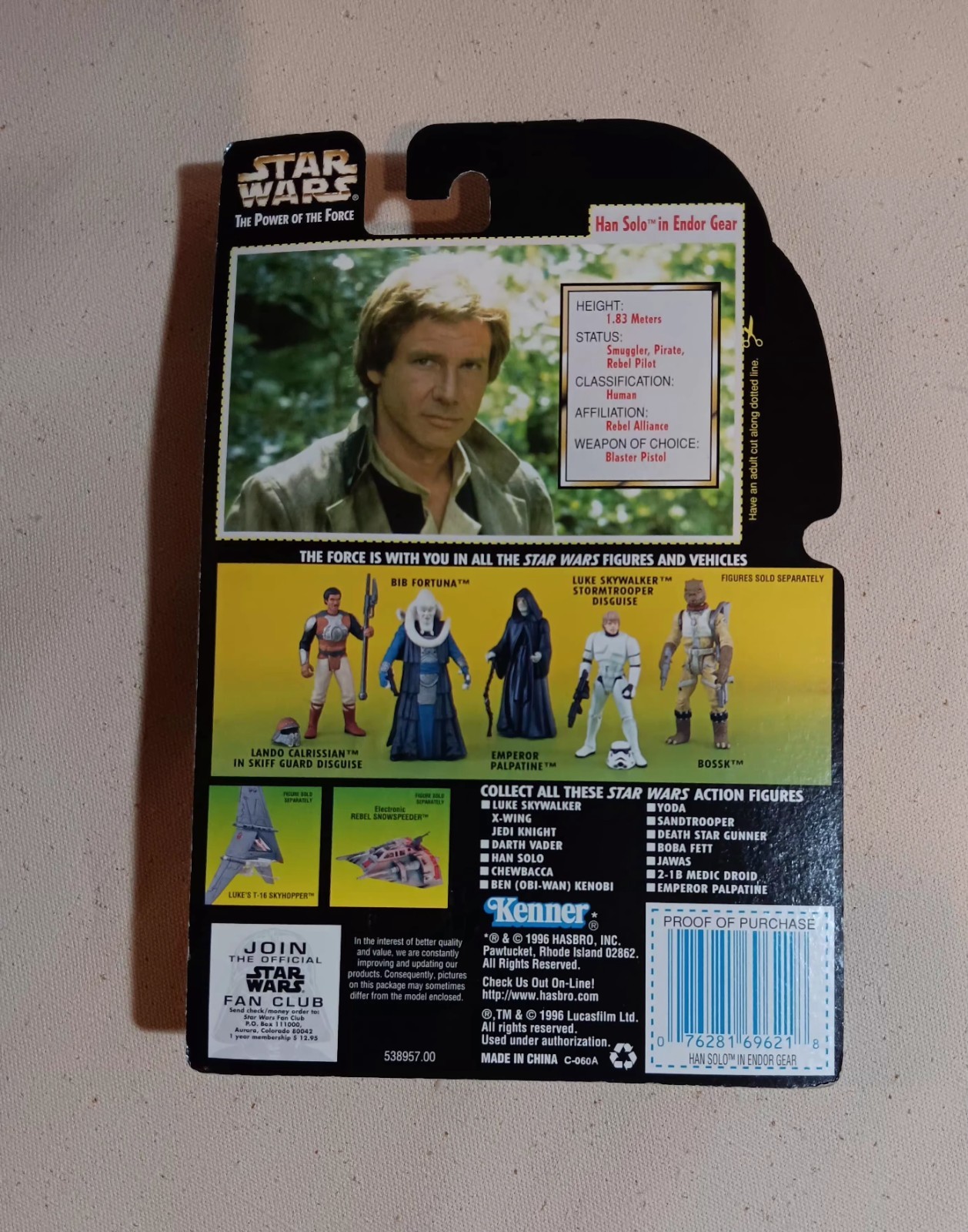 Hasbro Power Of The Force Freeze Frame Endor Han Solo Action Figure