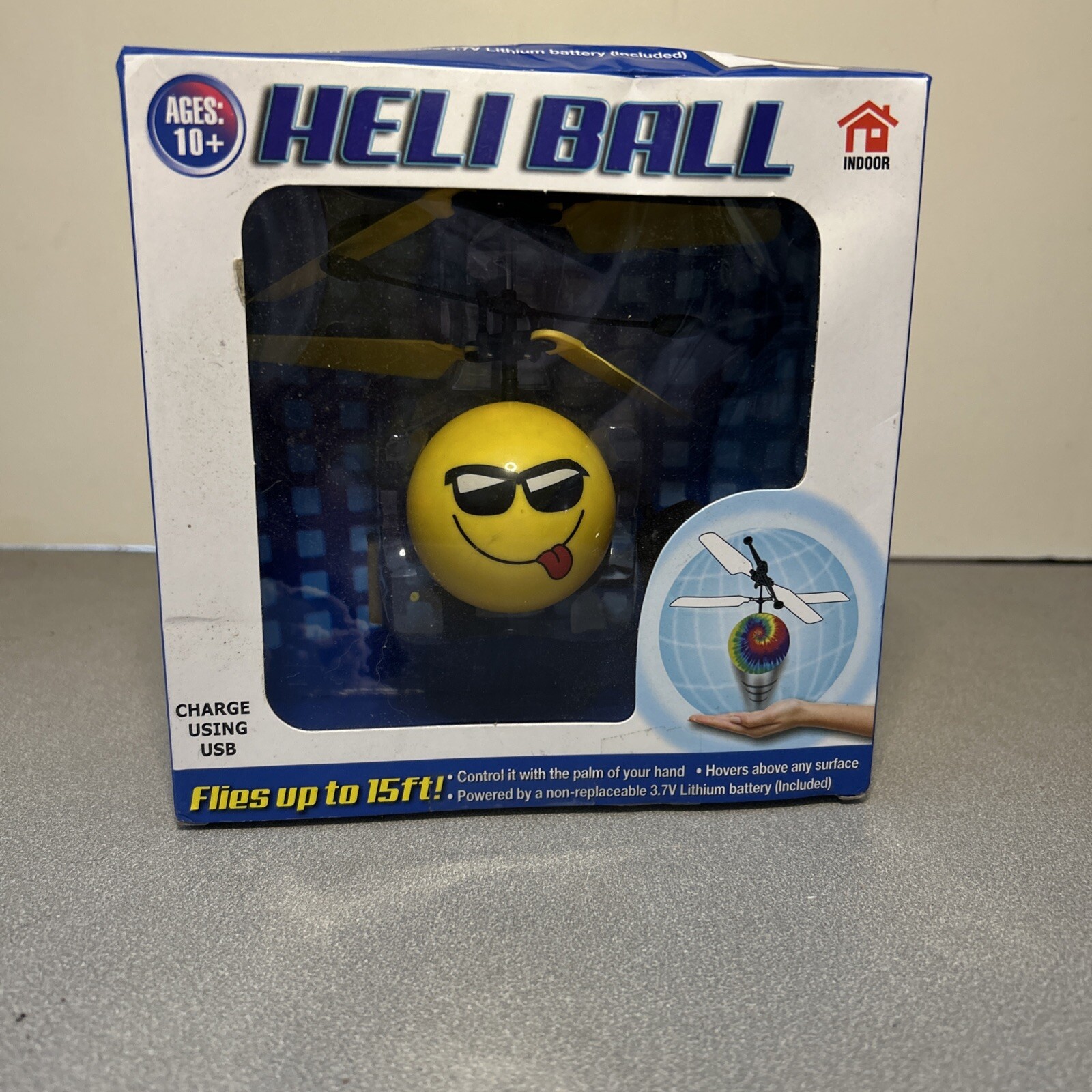 Smiling Emoji Heli Ball Flying Powerful Levitating Sphere Indoor NIB