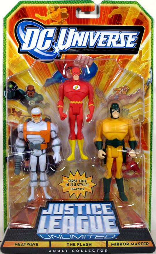 Justice League Unlimited 3-Pack HEATWAVE THE FLASH MIRROR MASTER Figure Set NEW!