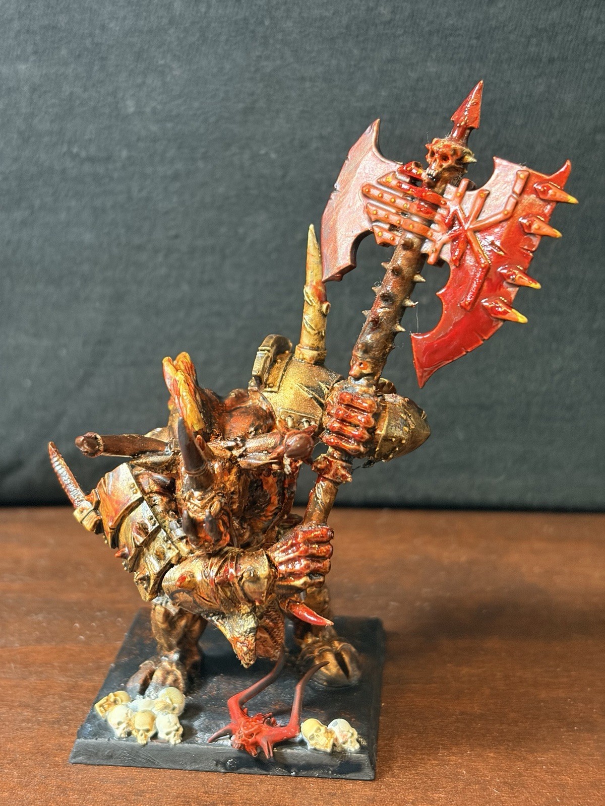 Custom Doombull Kitbash – Taurox Brass Bull Inspired Model w/ Bloodthirster Axe
