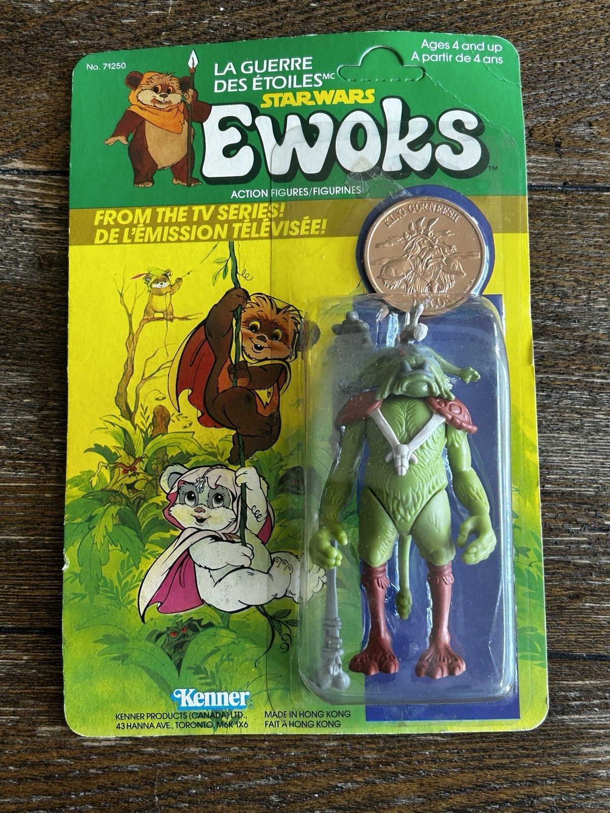 Ewoks King Gorneesh Vintage Kenner Star Wars 1985 Clear Bubble Canada Unpunched