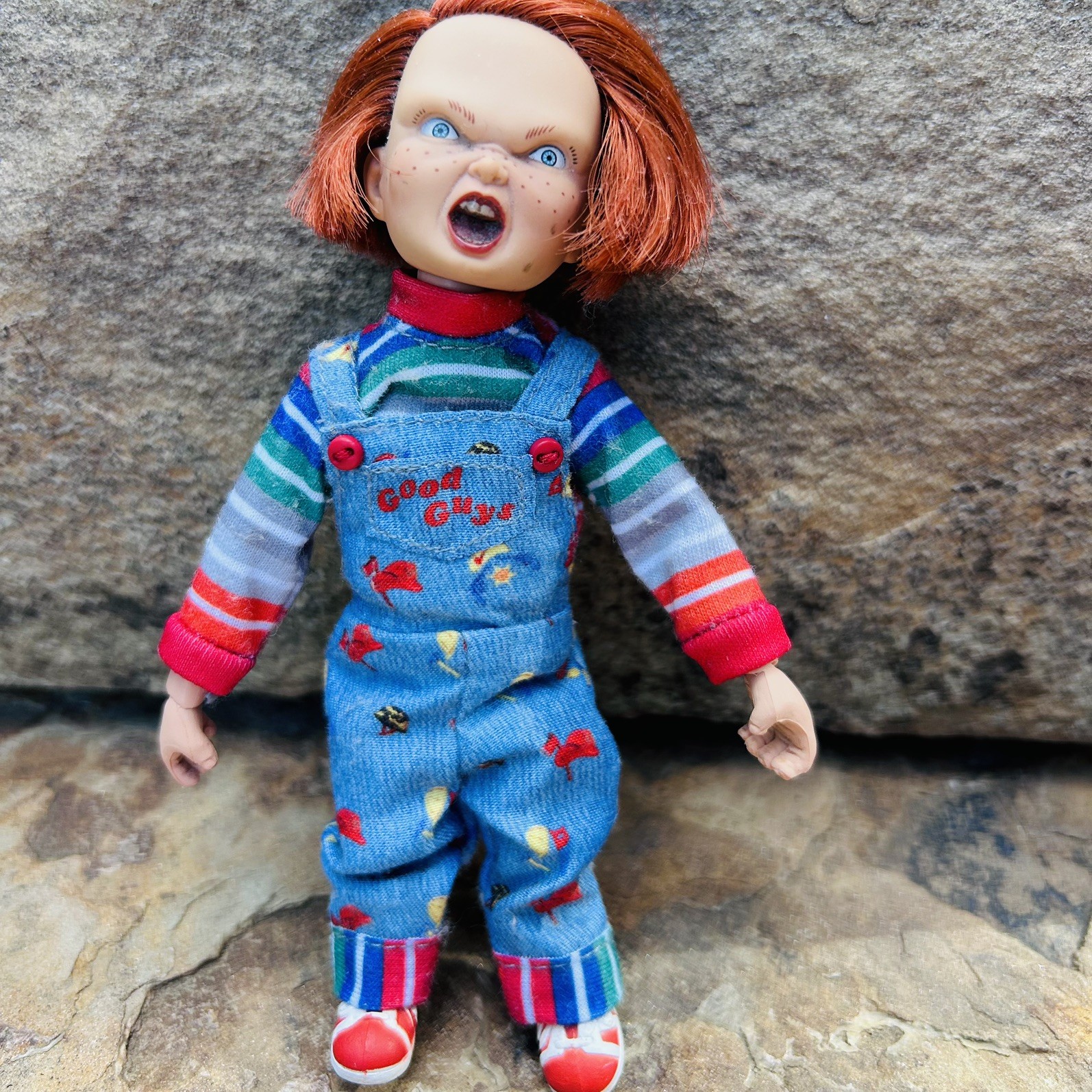 Chucky Movable Action Figure Doll 5.5” Tall with Bat 2 Knives & Hammer