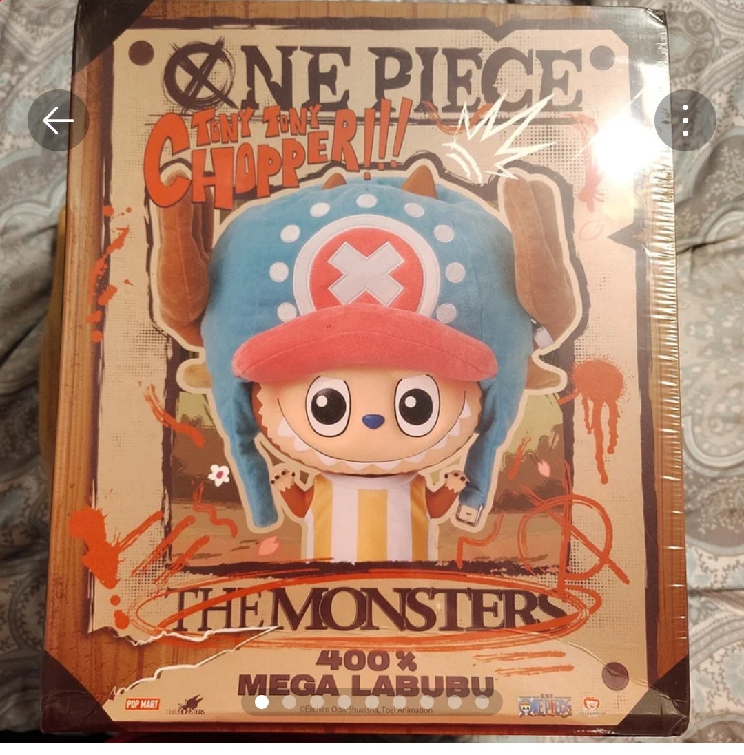 Pop Mart MEGA LABUBU 400% Tony Tony Chopper Vinyl Figure. New Sealed