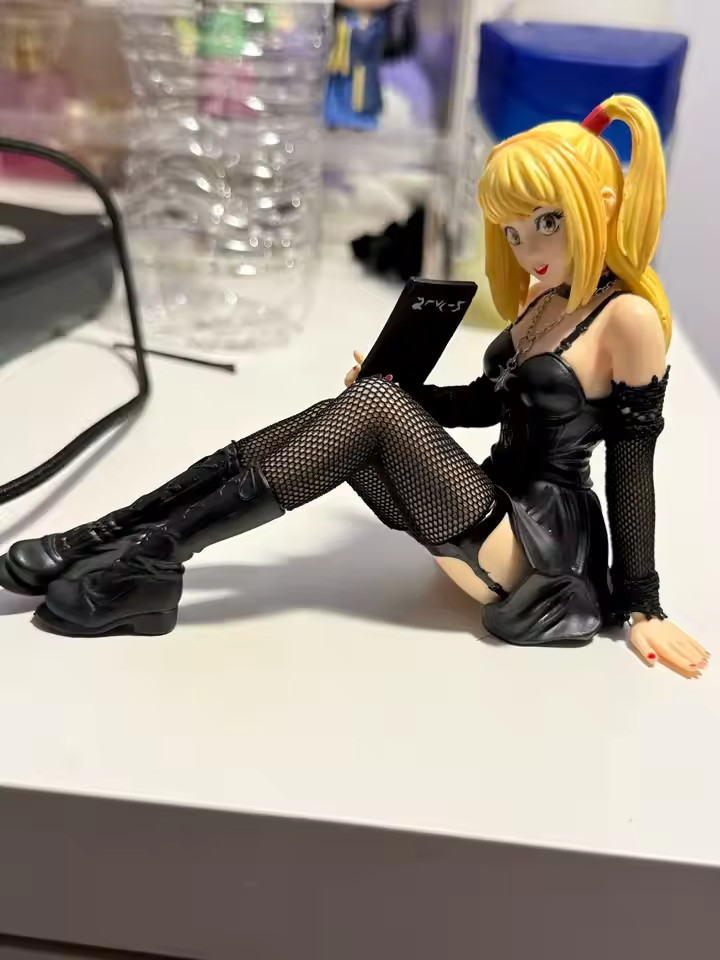 Death Note Misa Amane 10cm Sitting Figure Gothic Leather Dress PVC Model Gift
