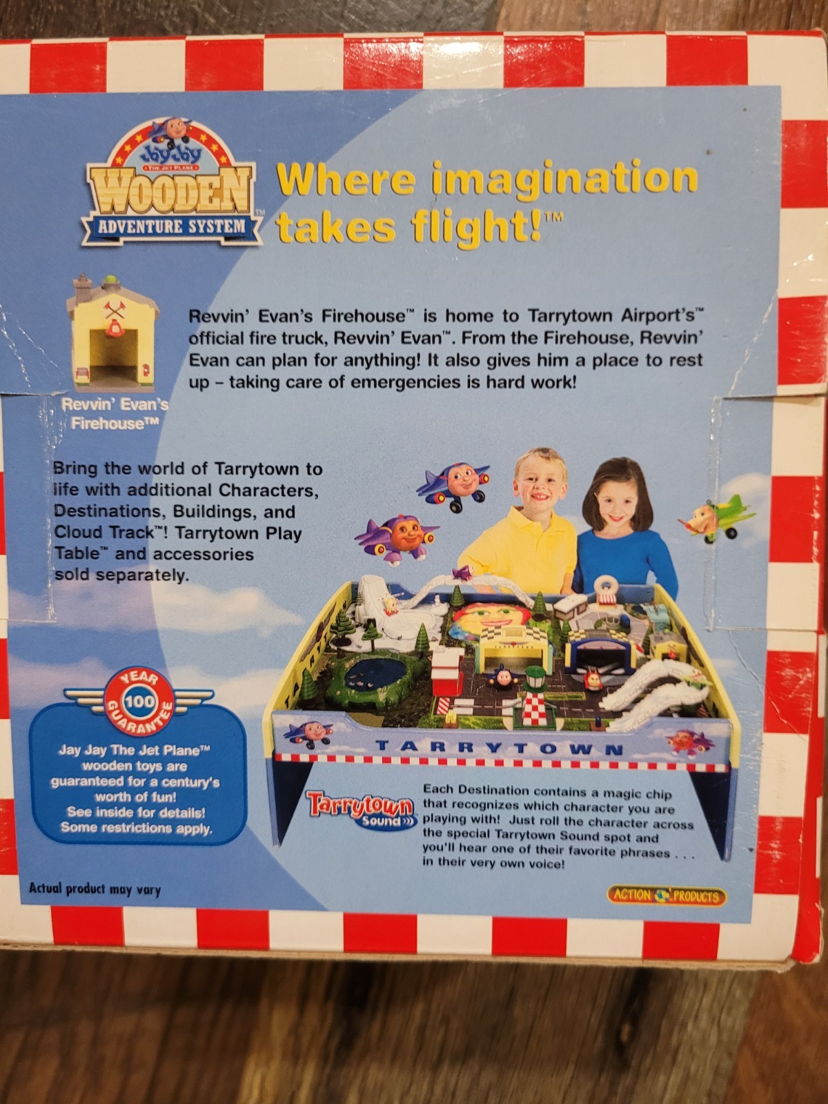 2002 Jay Jay the jet plane REVVIN&rsquo; EVAN&rsquo;S FIREHOUSE wooden adventure system NIB