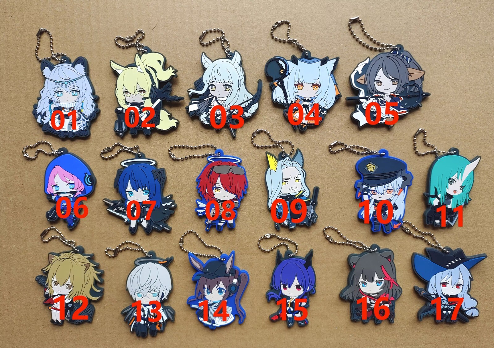 Anime Arknights Rubber Strap Keychain Keyring Bag Charm Texas Sora Zima Siege