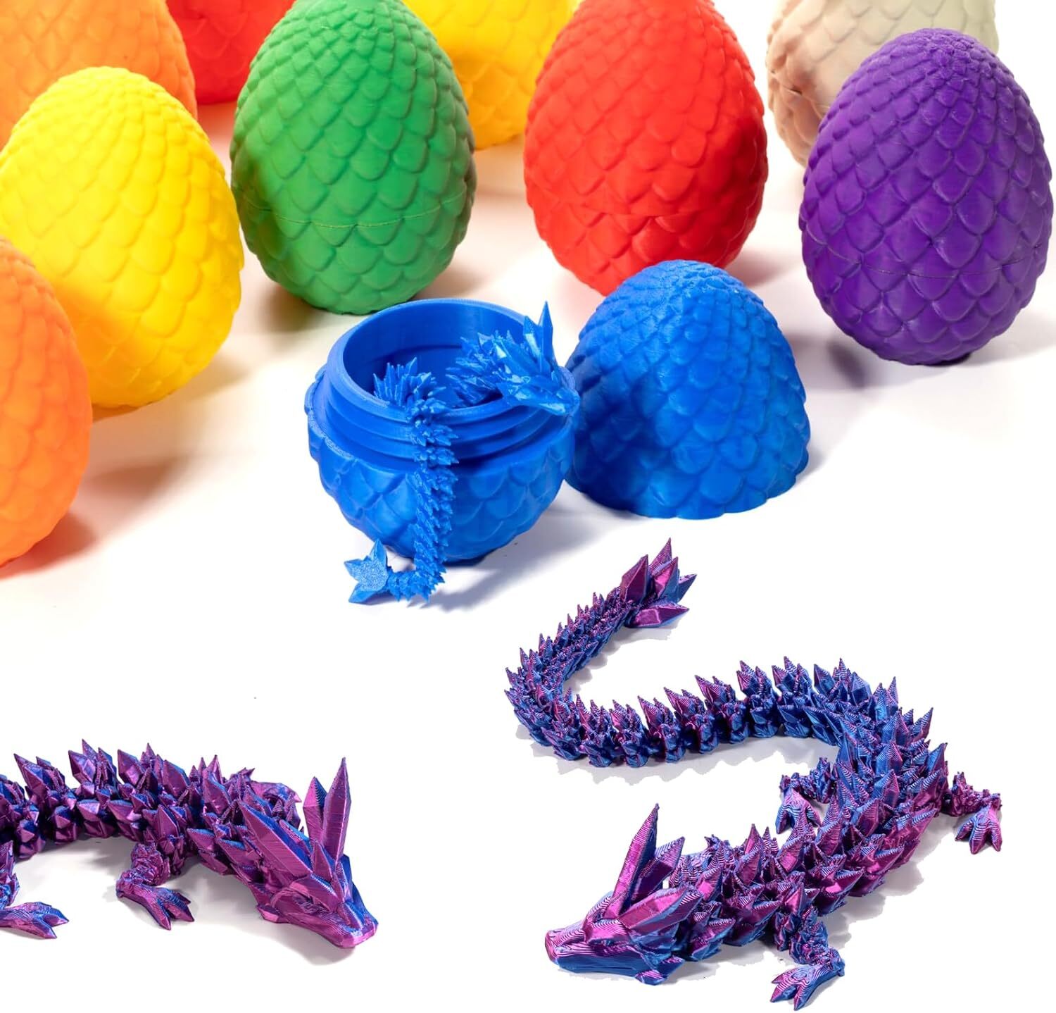 3D Printed Dragon in Egg Full Articulated Dragon Home Office Decor Fidget Toys