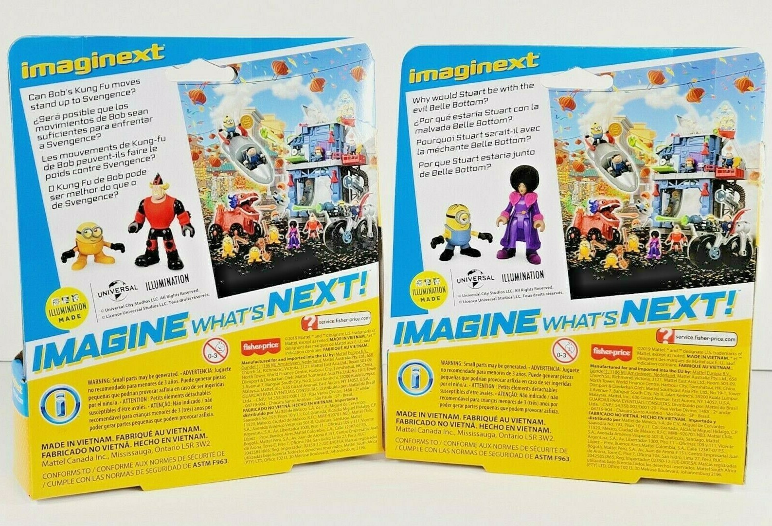 Imaginext Minions The Rise of GRU Figure Stuart & Belle Bottom, Bob & Svengence