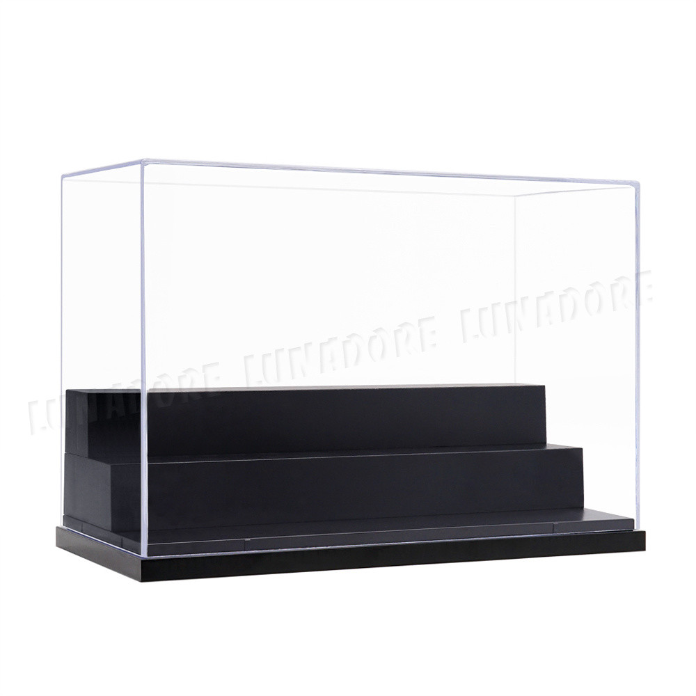 US 10.2&Prime; Clear Acrylic Display Case Big Perspex Box Plastic Base Dustproof 3Step