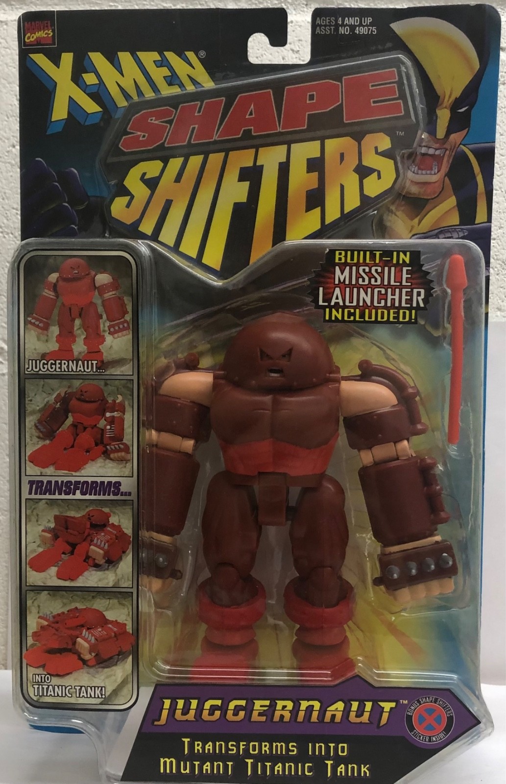 X-Men Shape Shifters Juggernaut Mutant Titanic Tank 6&Prime; Toybiz Missile SEALED