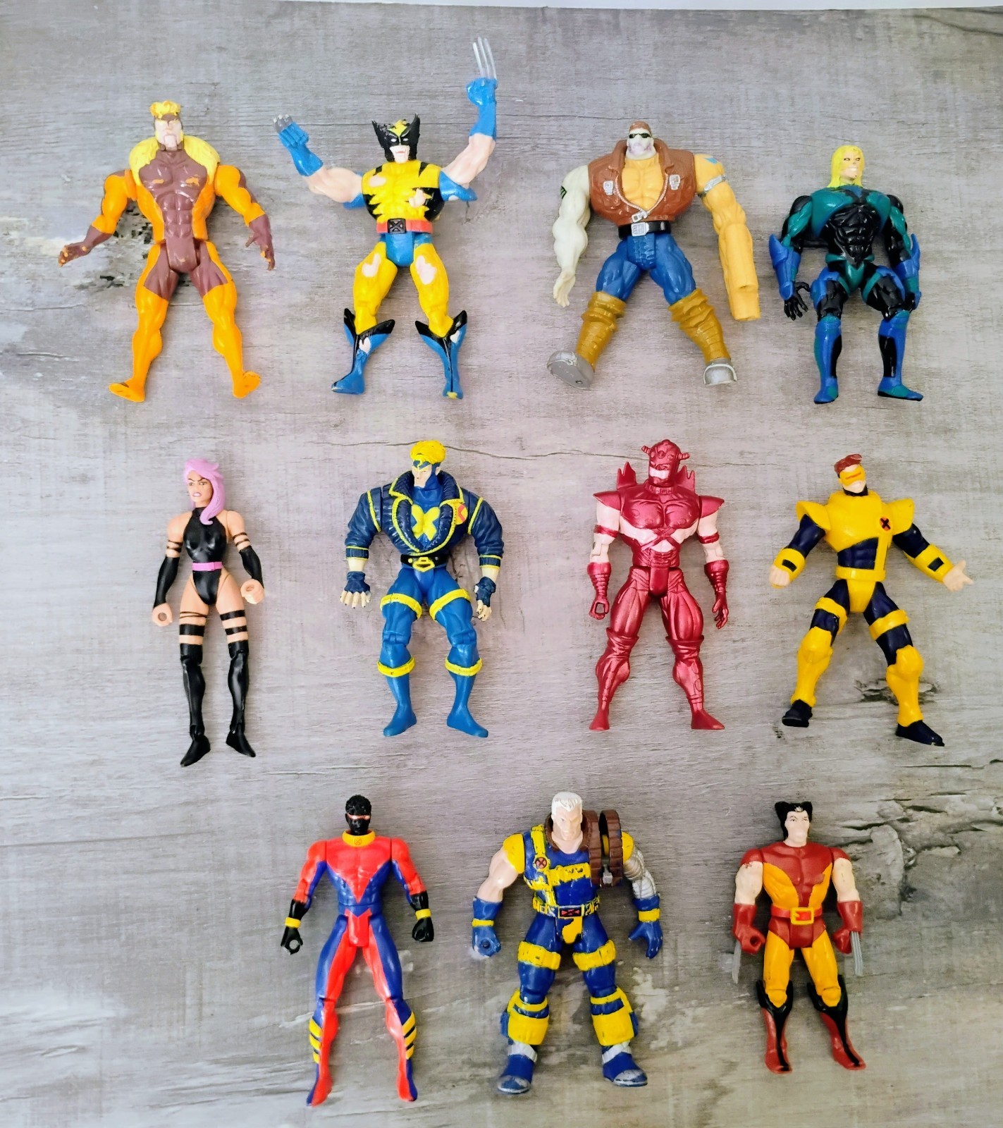 11 Lot Vintage 1990s Marvel X-Men ToyBiz Action Figures Wolverine Cable