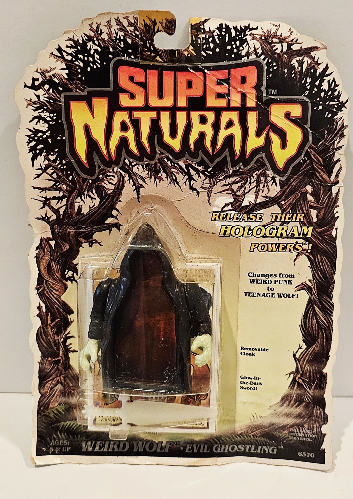SEALED ON CARD Vintage 1986 Super Naturals Weird Wolf Evil Ghostling Tonka #6570