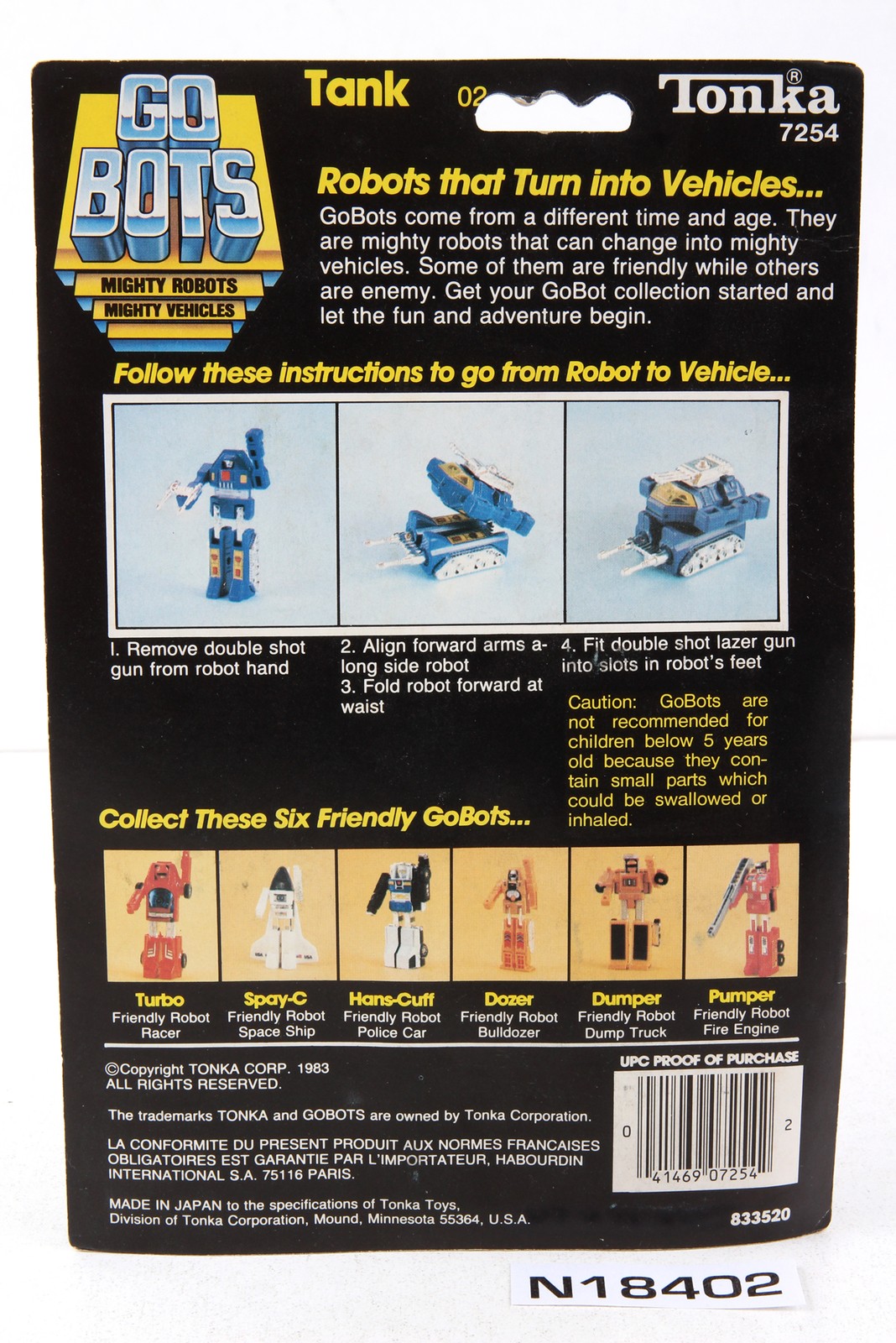 GoBots Regular Tonka Tank Sealed MISB MOSC