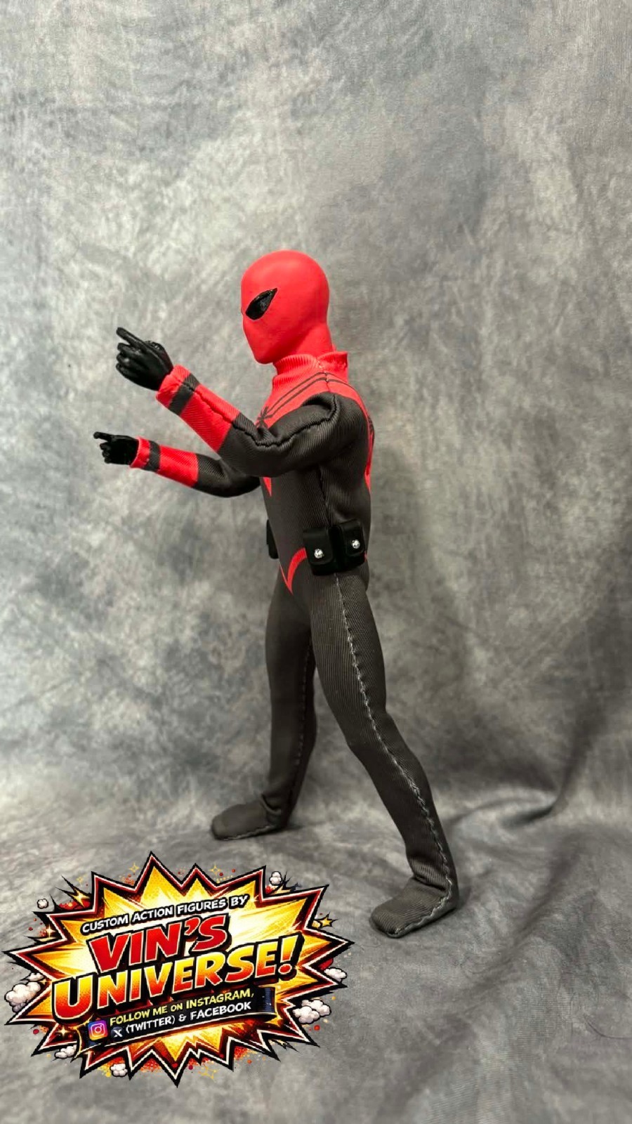 Custom 8&Prime; Mego Scale SpiderMan Assassin Peter Parker Action Figure & Display Box