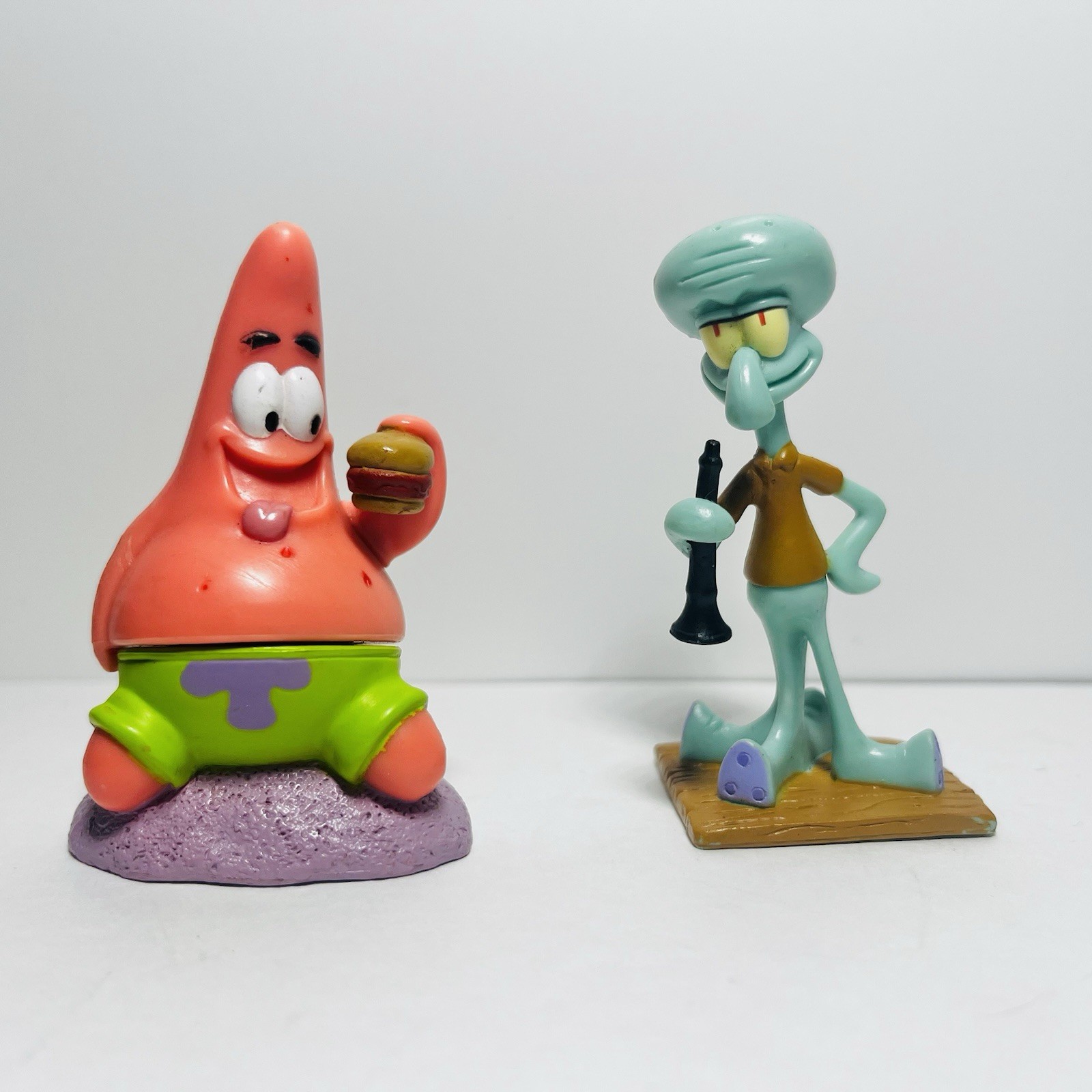 Spongebob Figures Patrick & Squidward 2002 2 1/2&Prime; Viacom Nickelodeon