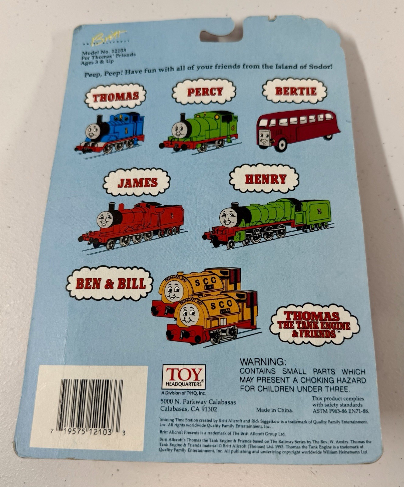 Thomas The Train BERTIE The Bus Miniature Wind Up Britt Alcroft *BRAND NEW* 1993