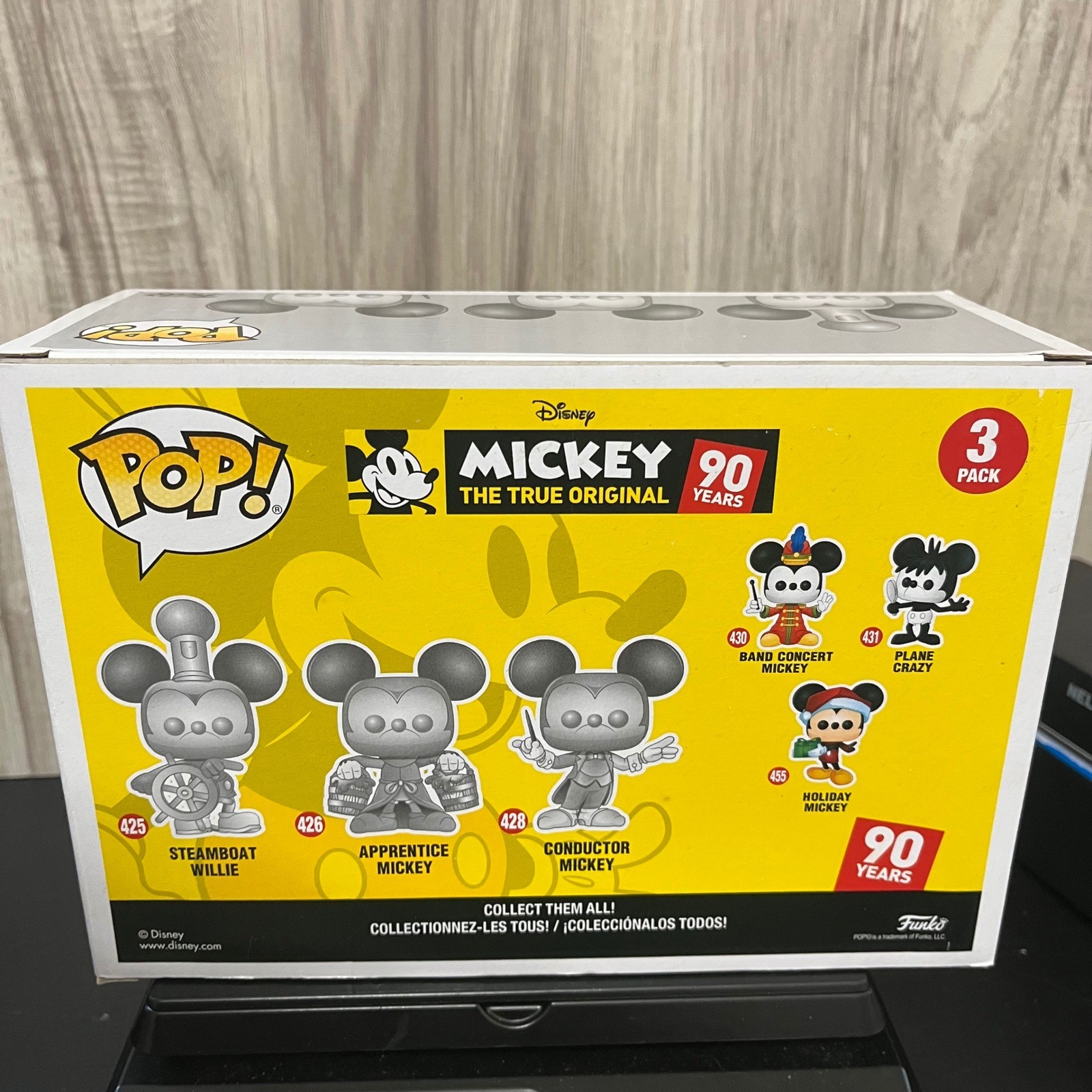 FUNKO POP! MICKEY MOUSE 90 YEARS AMAZON EXCLUSIVE 3 PACK SILVER VINYL FIGURE NEW