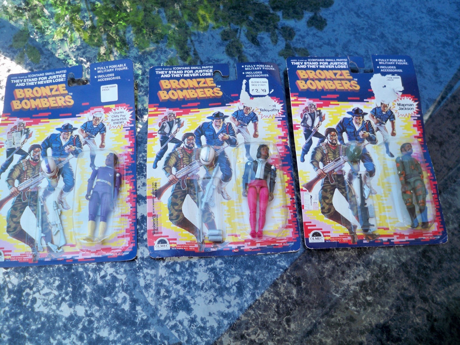 1988 Olmec Bronze Bombers 3X LOT MAPMAN JACKSON CHILLY POP CHARLES TELEPATHY