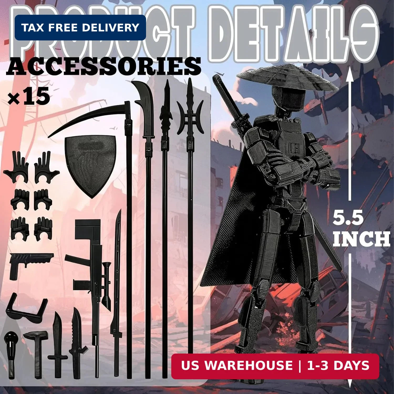 T13 Already Assembled Action Figure Accessories,T13 Multi-Jointed Movable 3D Pri