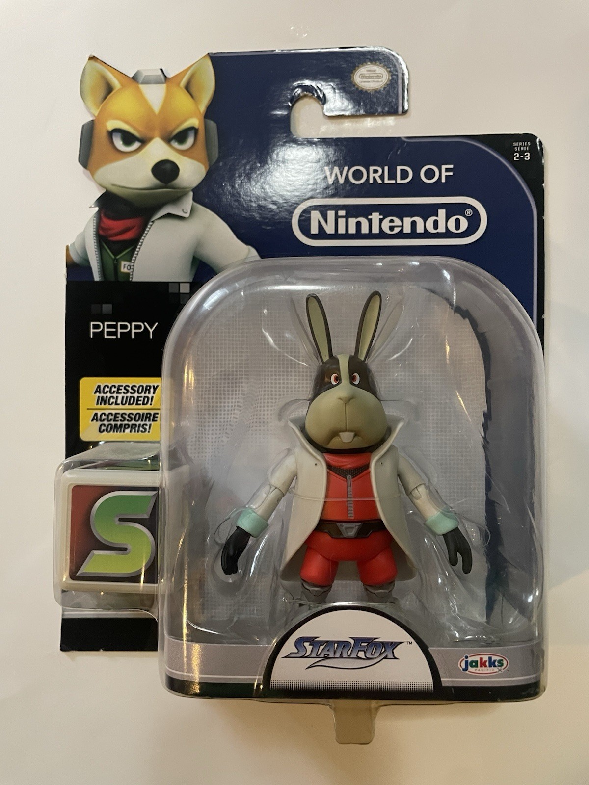 Star Fox World of Nintendo Jakks Pacific Peppy Hare 4&Prime; Figure Starfox