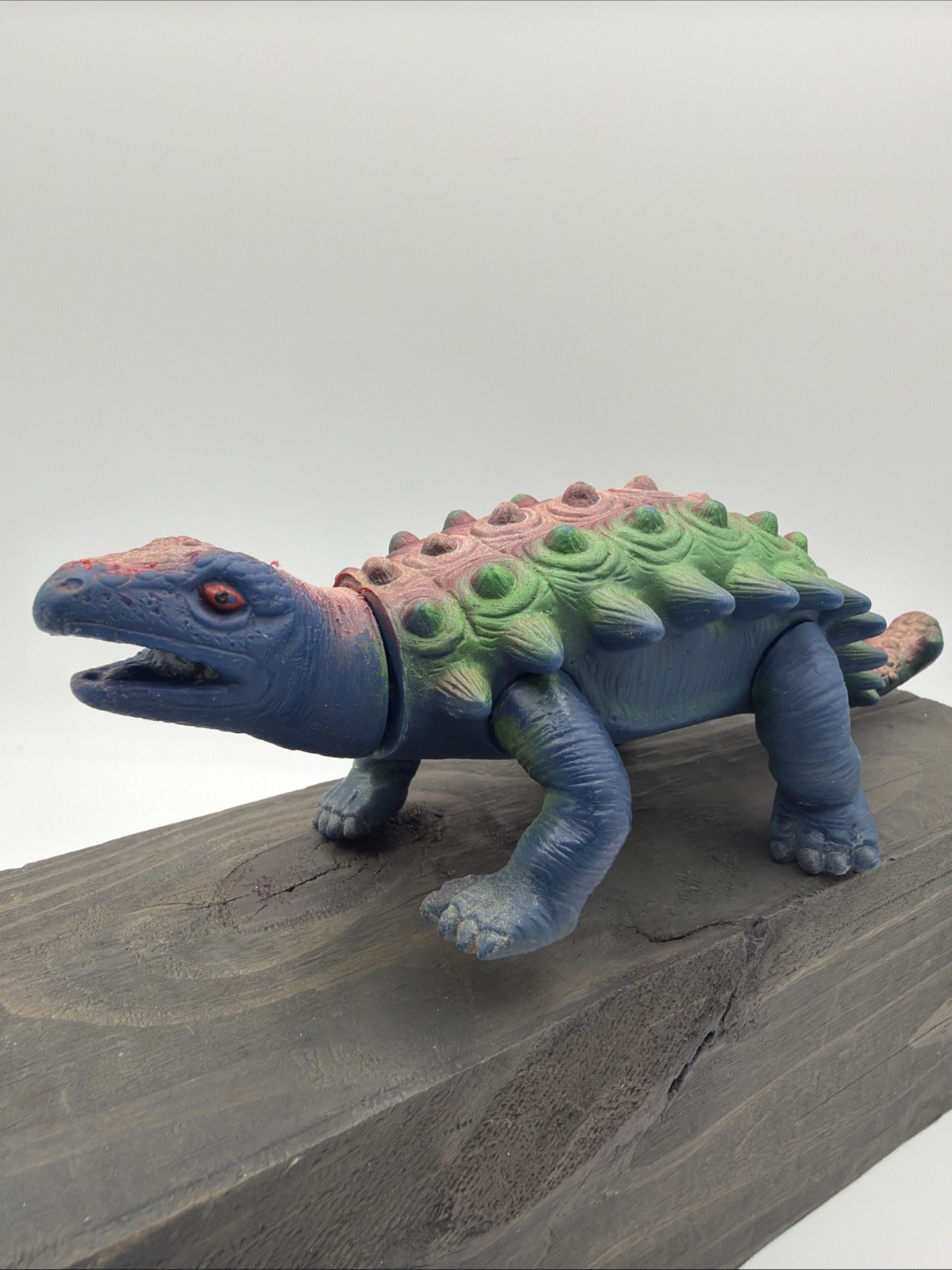 Vintage 1987 Soma ankylosaurus Monster green Dinosaur 6.5&Prime; GLOWS in DARK 🔥