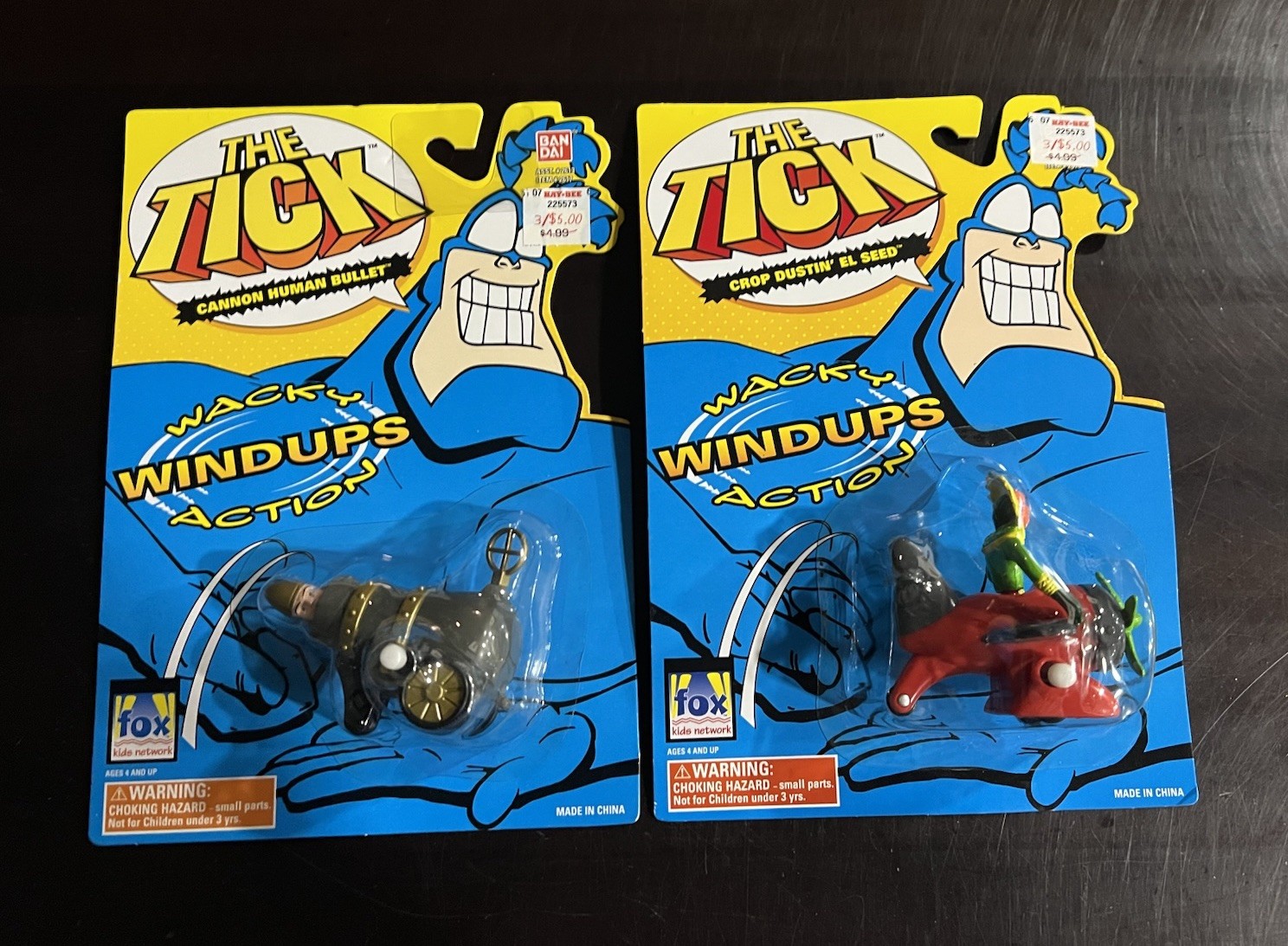 THE TICK CANNON HUMAN BULLET & EL sEED WACKY ACTION WINDUPS SEALED