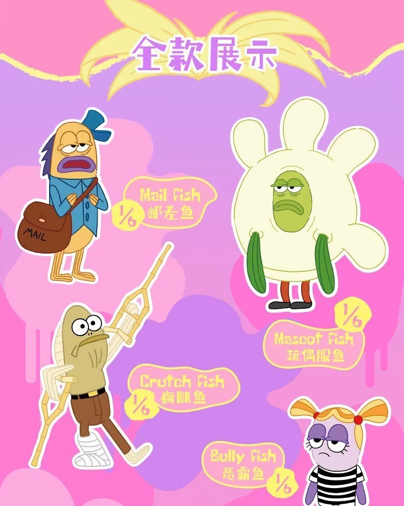 Authentic GONG Bikini Bottom Buddies Series 2 Blind Box Plush Keychain Figures