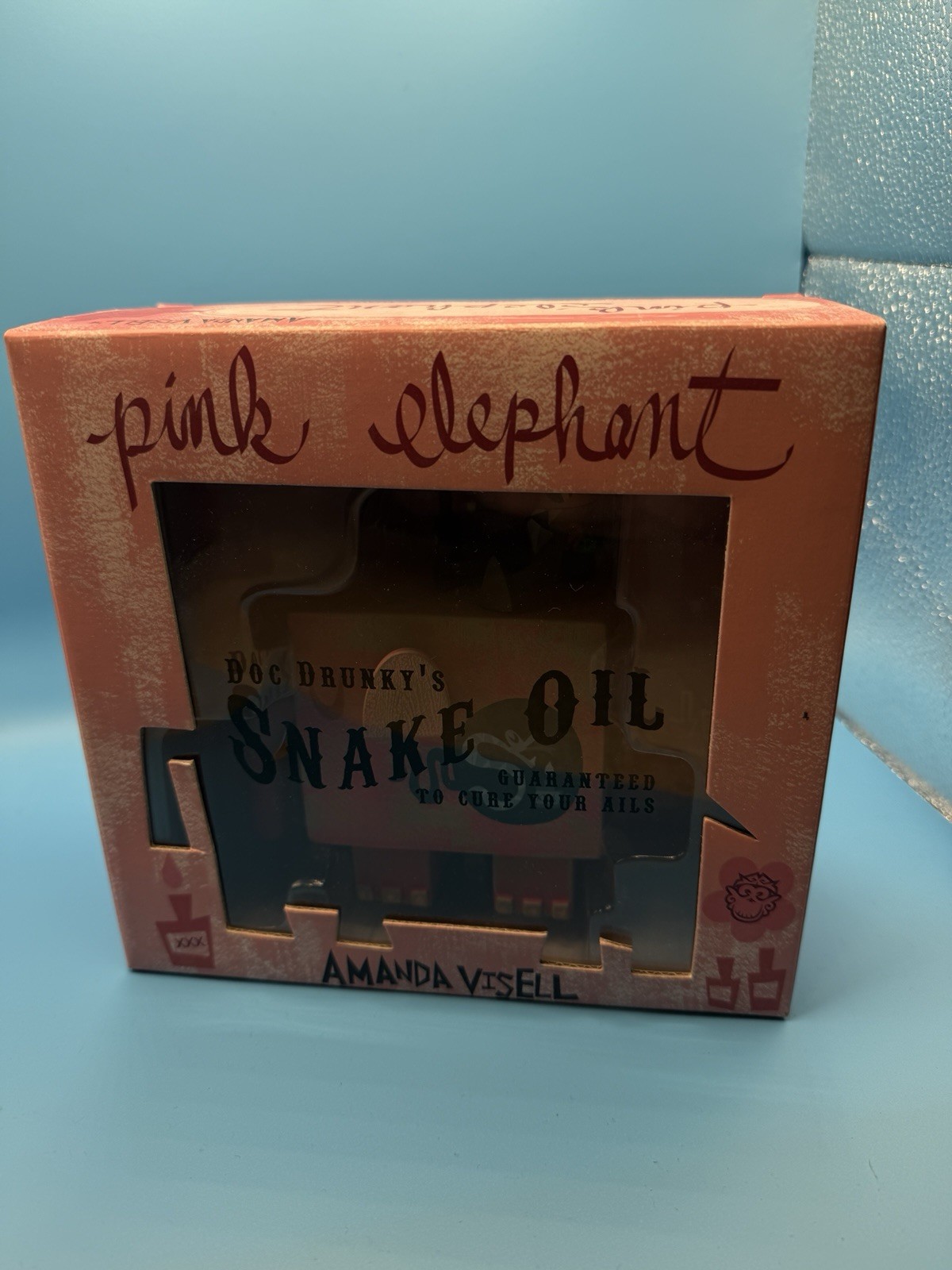 Amanda Visell SIGNED 2007 6&Prime; Pink Elephant AUTOGRAPHED SKETCH Munky King LE 600