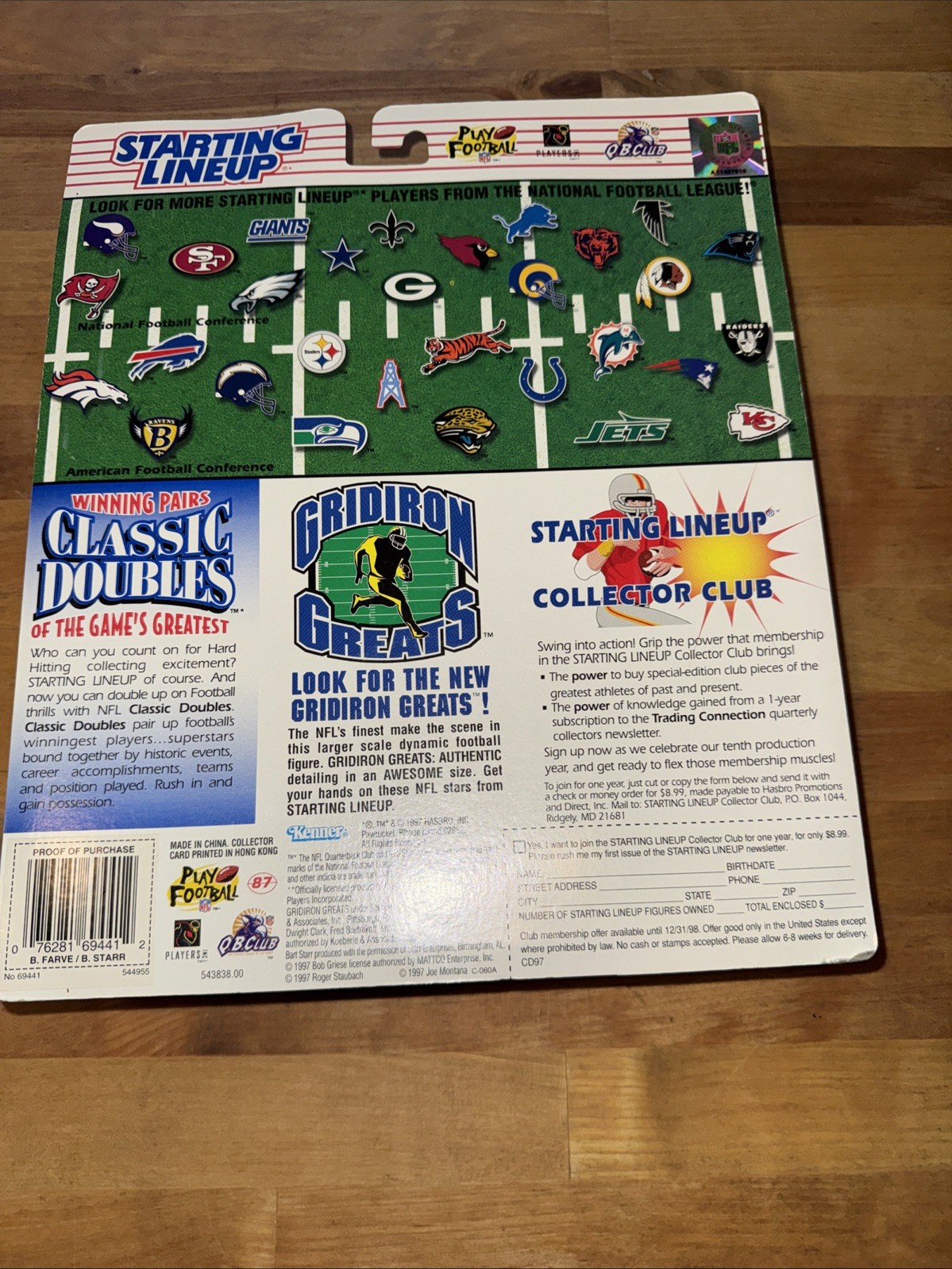 1997 Kenner Starting Lineup Classic Doubles Brett Favre/Brett Starr GB Packers