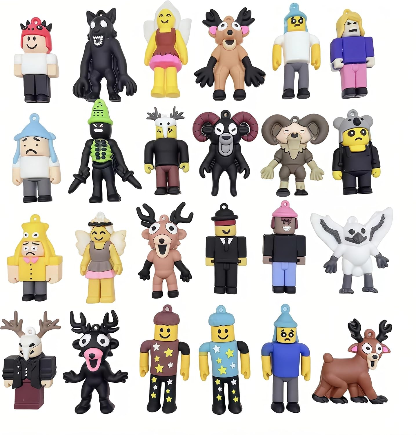 24PC 99 Nights in The Forest Action Figure Toys, 1.8-2.7 Inch Deer Monster Owl R