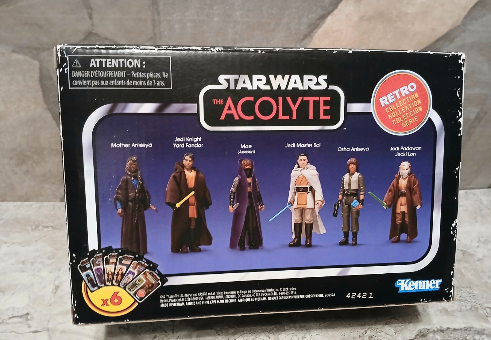 STAR WARS Retro Collection The Acolyte NEW Set of 6 Carded 3.75&Prime; Figures