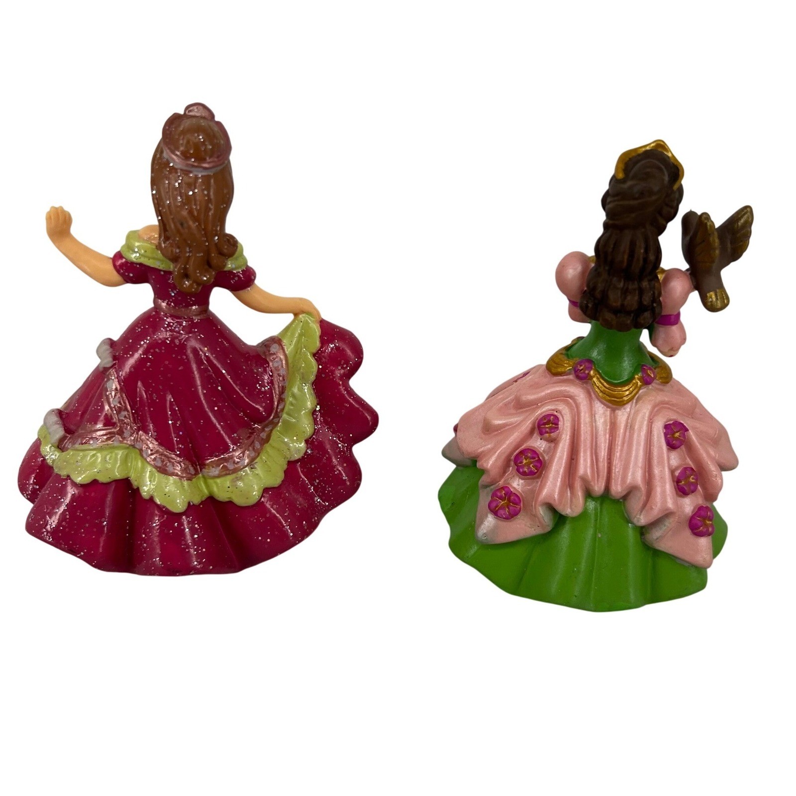 Papo Princesses The Enchanted World Magenta Glitter & Green Floral Dress 2pc Set