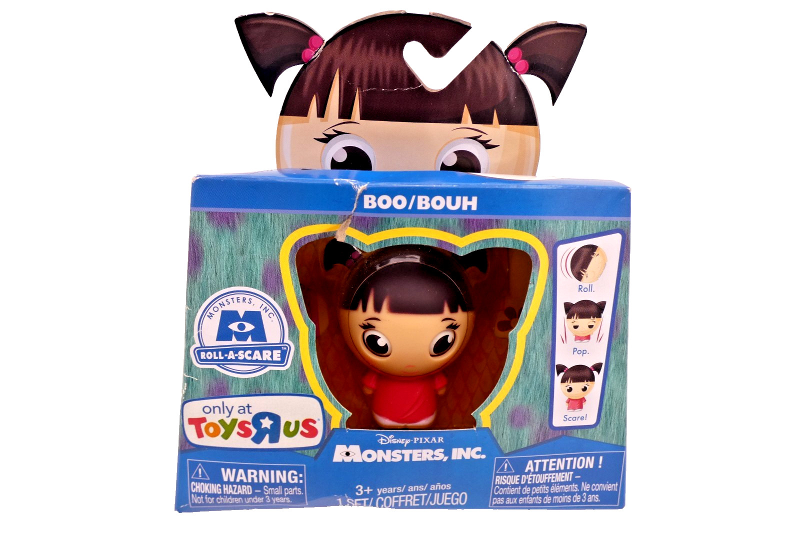 Monsters University Roll-A-Scare Figure Boo TRU Exclusive NEW in Damaged Box ff1