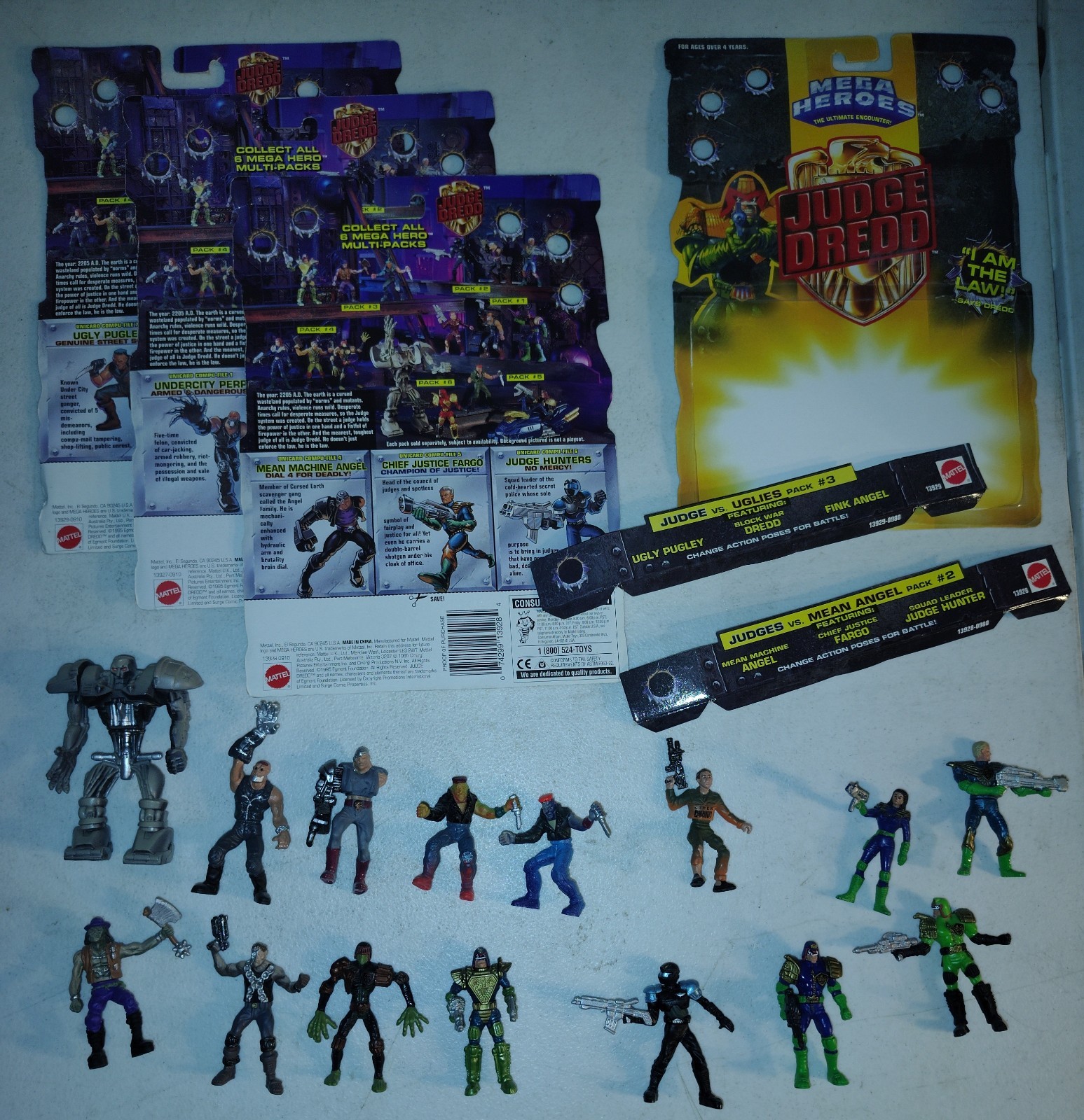 Mega Heroes Judge Dredd 1995 Mattel Mini Figure Lot Battle Pack Loose OOB Retro