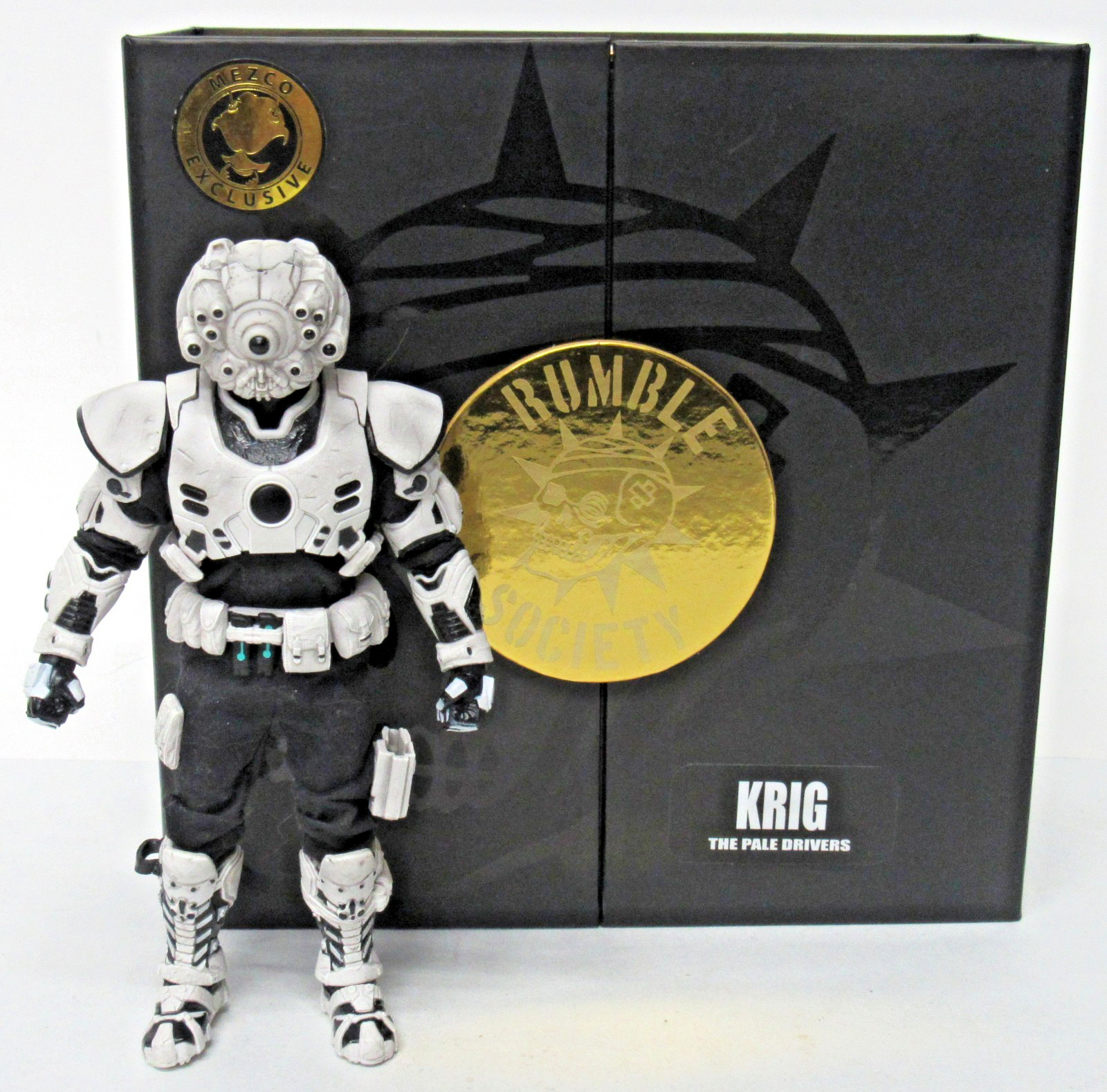 Mezco One:12 Krig The Pale Drivers Rumble Society W/ Gold Micro Mez-Itz Complete