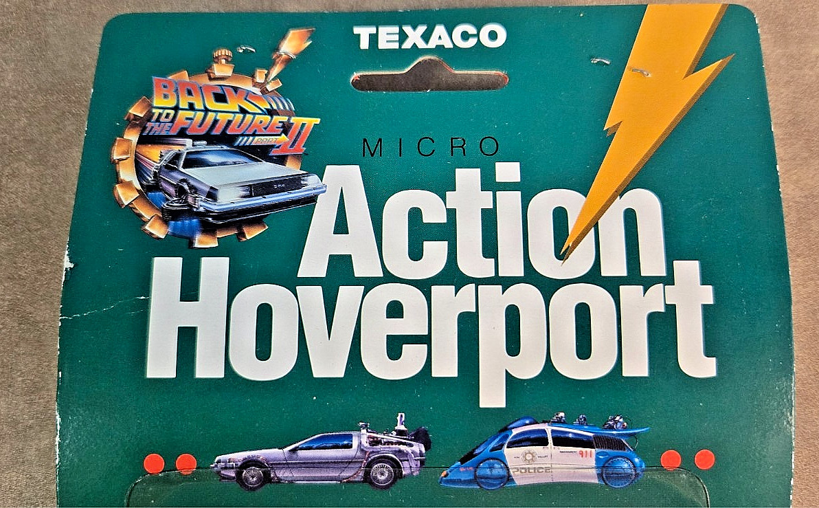 VTG Back to the Future 2 Texaco Micro Action Hoverport 1989 BTTF NOS w HOVERCARS
