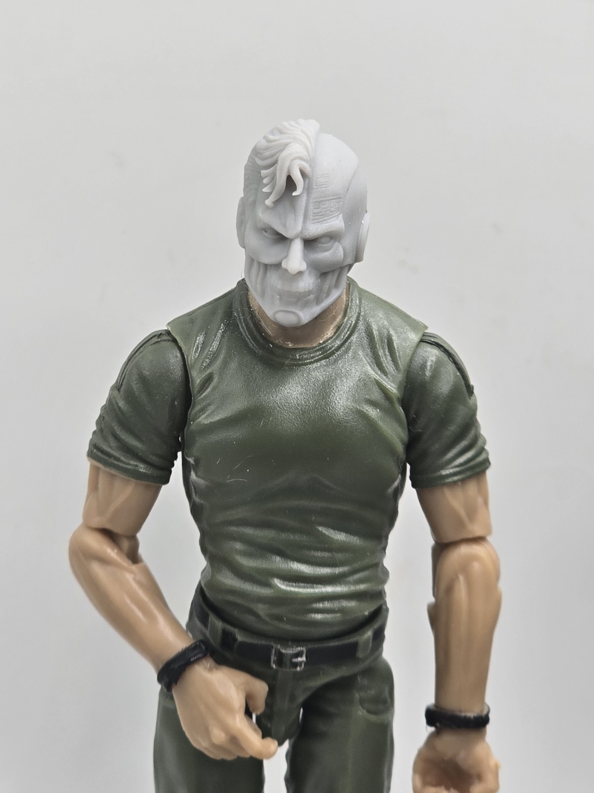 3d Printed CYBORG SUPER HERO MAN HEAD#1 1:18 3 3/4&Prime; GI Joe 25th Anniversary B122