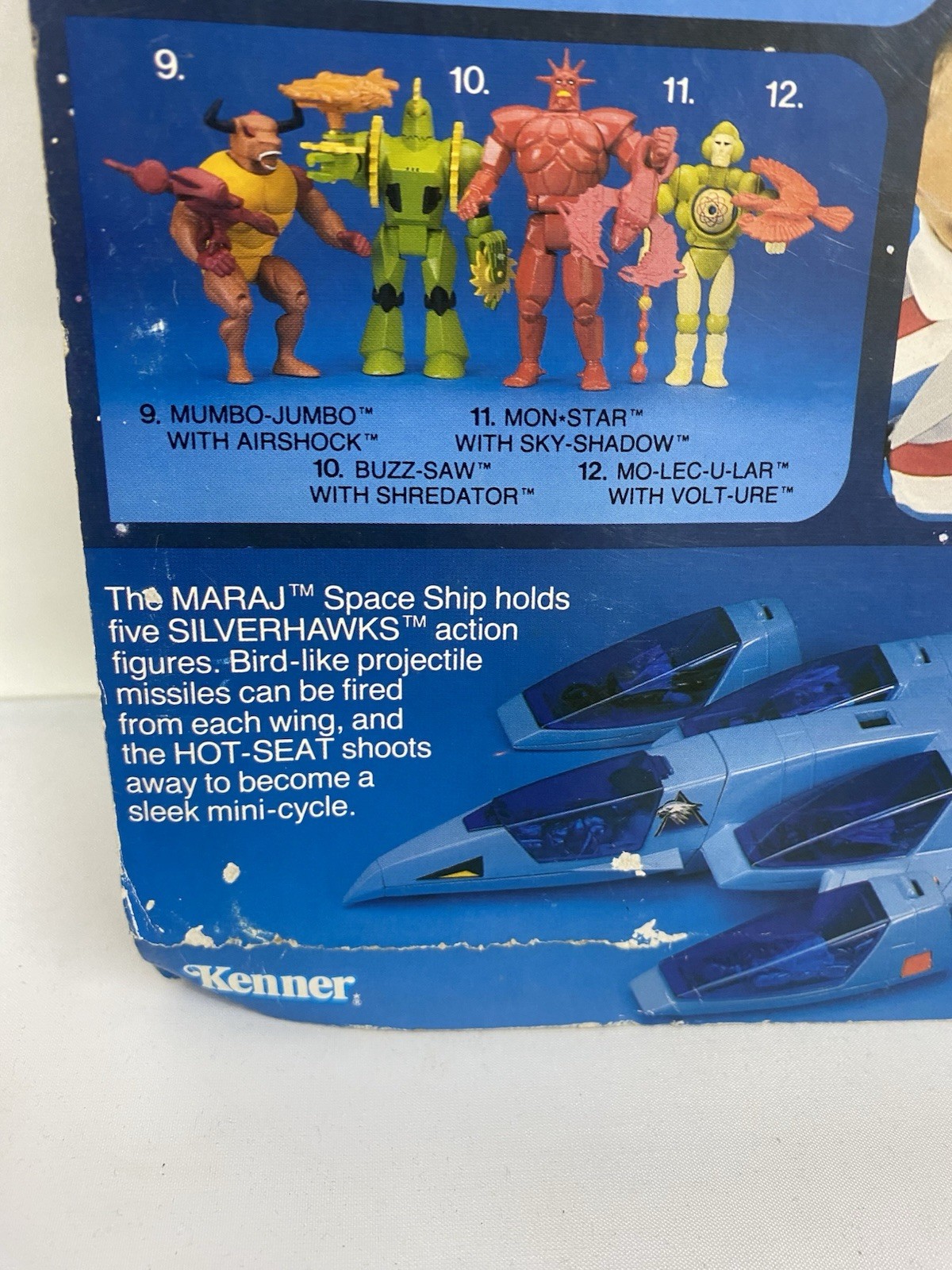 MOSC 1987 Silverhawks Windhammer with Tuning Fork on card unpunched
