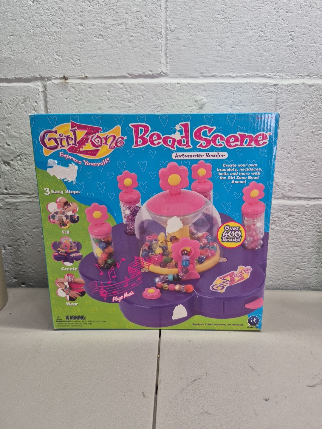 Vintage 90s Craft Beading Toy Girl Zone Bead Scene Automatic Beader Flower New
