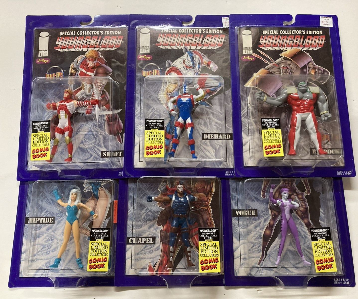 Bend-Ems Youngblood Action Figures 1995 Complete Set