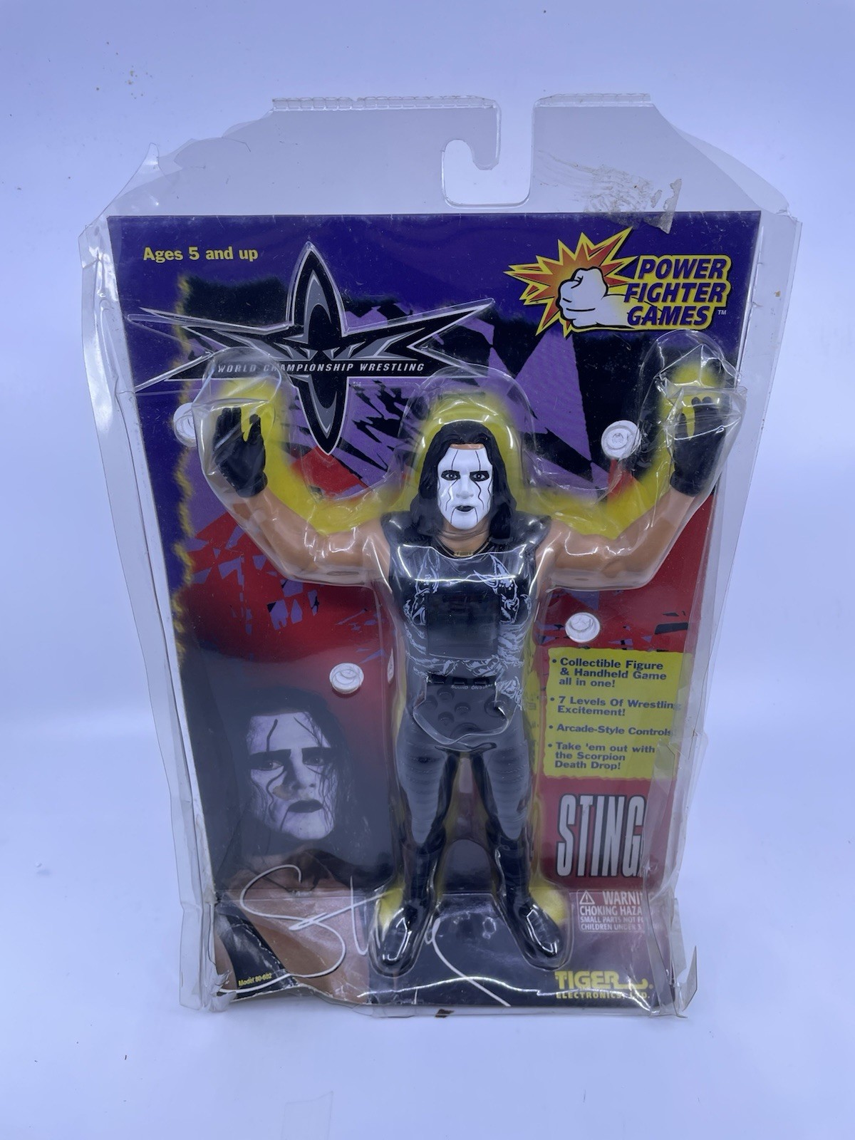 STING ACTION FIGURE Electronic WCW Wrestling Power Fighter TIGER 1999 HASBRO