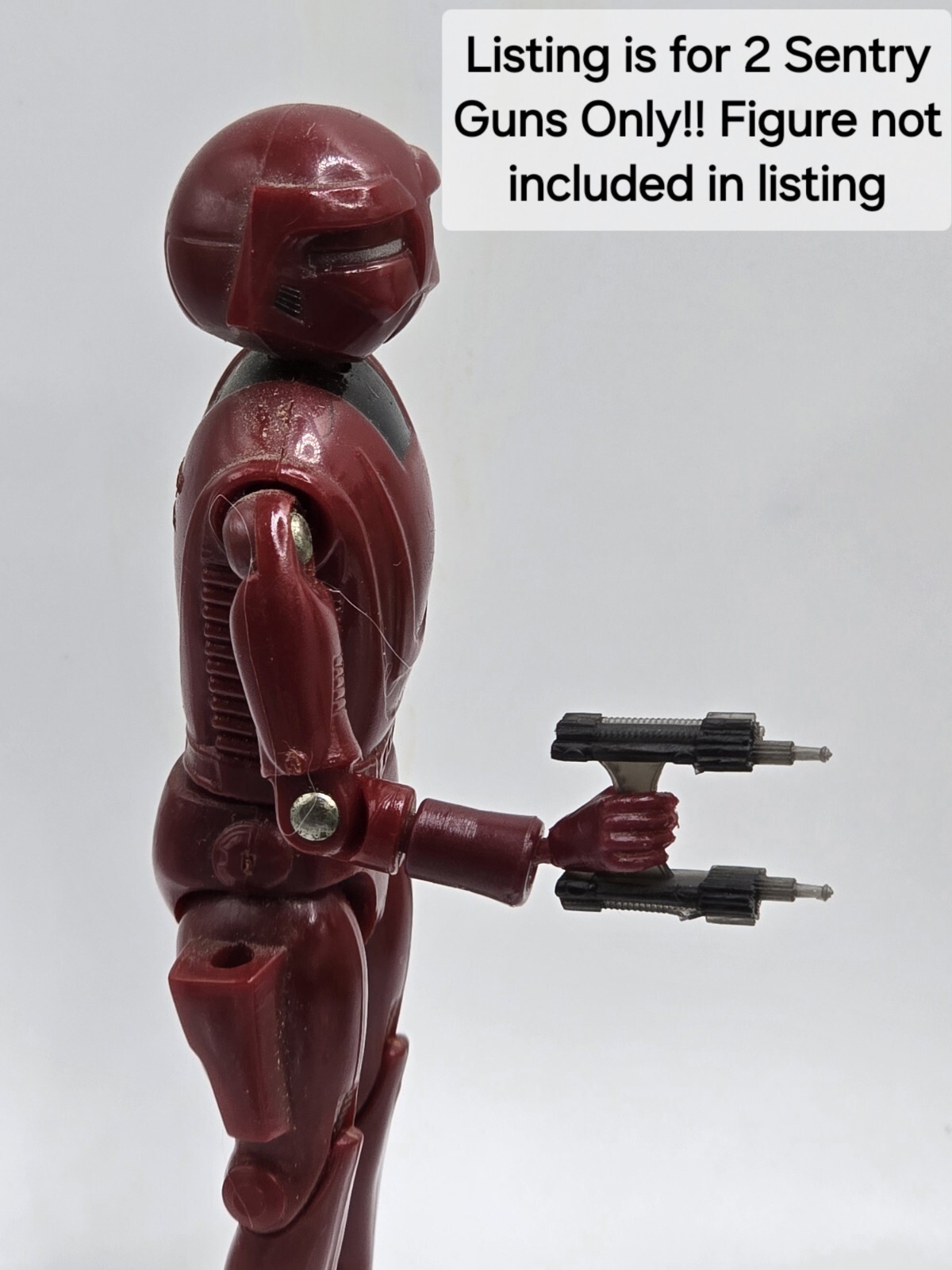 3d Print BLACK HOLE SENTRY PISTOL X2 1:18 3 3/4&Prime; GI Joe Mego Vintage Figures B56