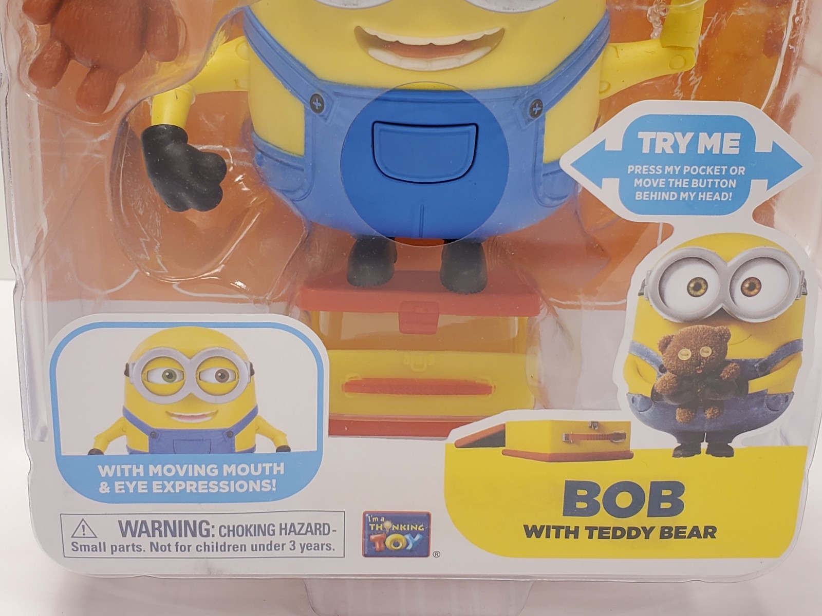 Minions Posable Deluxe Action Figure Bob With Teddy Bear & Moving Mouth